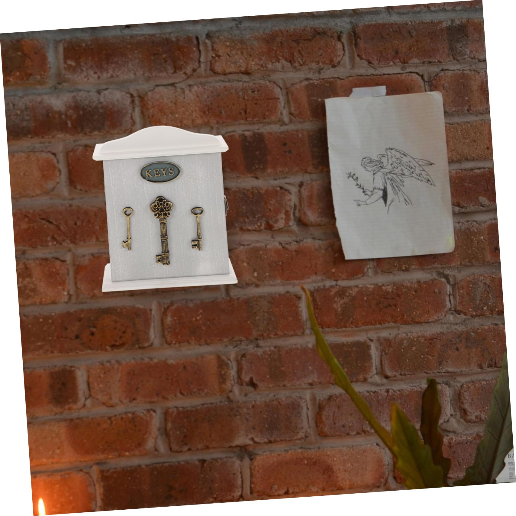 Mobestech Rustikaler Wandschlüsselorganizer mit Schlüsselhalter Wandmontage Vintage Europäisches Design Praktische Haken für Schlüssel und Schmuck im Flur oder Büro