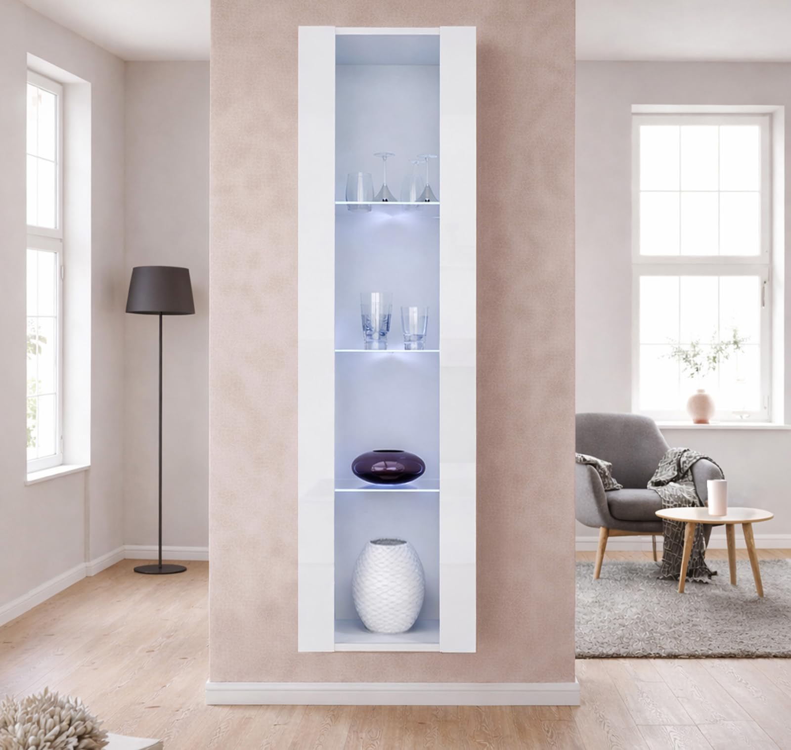 Muebles bonitos – Armadietto pensile modello Capri, colore: bianco