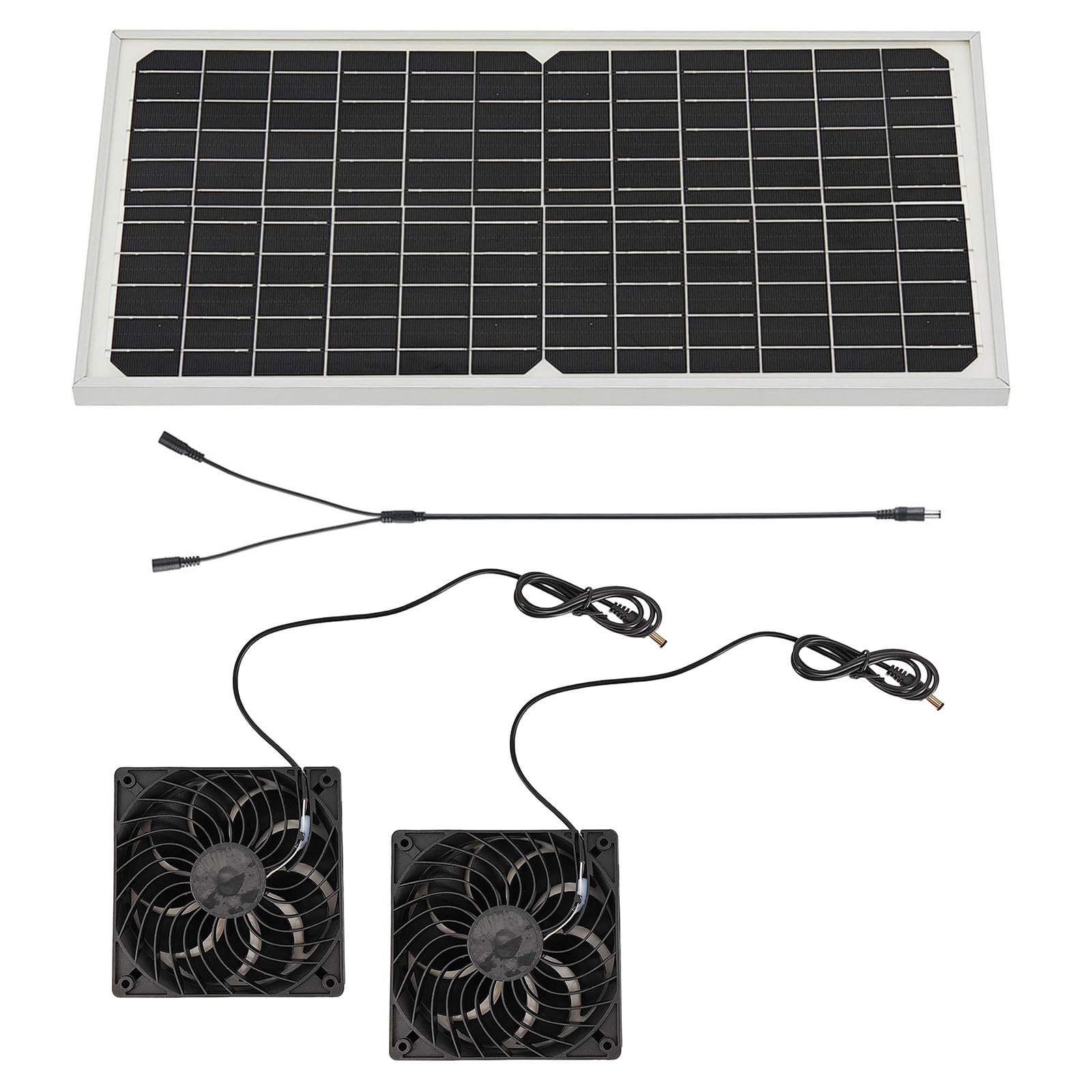 Efficient Solar Double Fan Set Monocrystalline Silicon for Pet House Garden Greenhouse Chicken Coops and Ventilation Solar Power Exhaust Fan