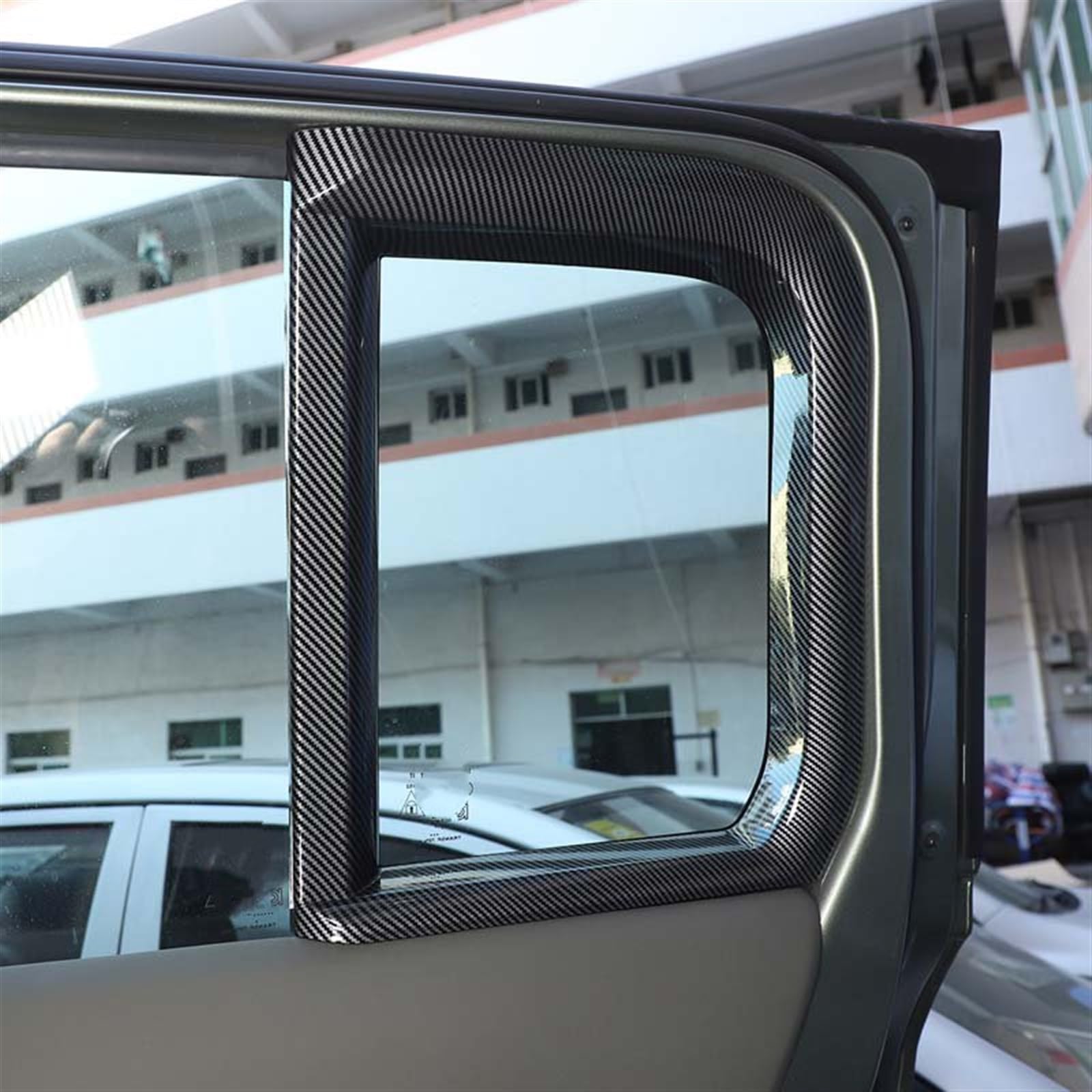 Komponenten Für Land Rover Für Defender 110 2020-2023 ABS-Kohlefaser Auto-Innenheckfenster-C-Säulen-Dekorationsrahmen-Aufkleber