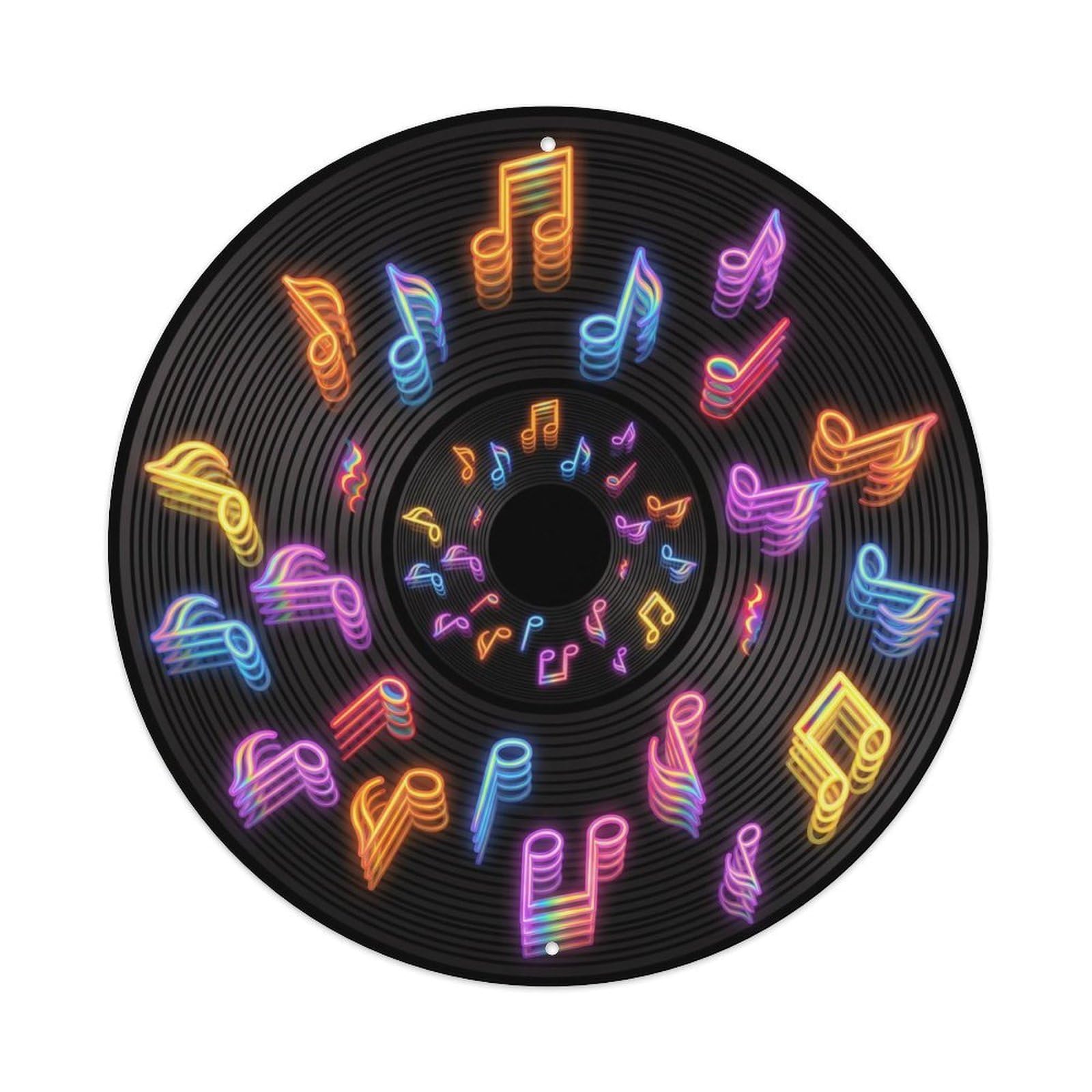 Colorful Music Vinyl Records Layer Rainbow Stack Metal Tin Sign