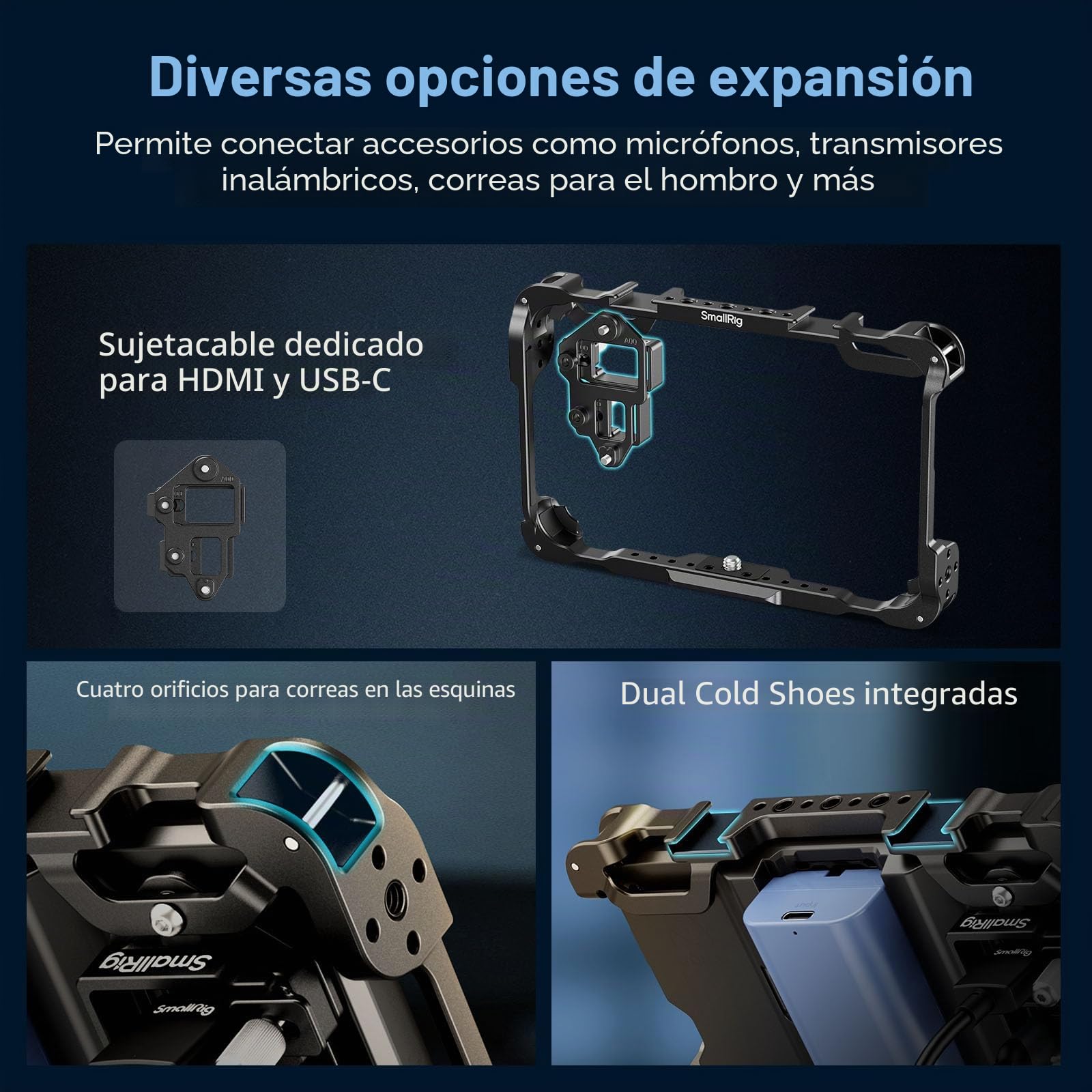 SMALLRIG Kit de Carcasa para Monitor para Atomos Shinobi II, con Parasol y Protector de Pantalla, Peso de Solo 96,3 g, con Orificios Roscados de 1/4"-20-5030