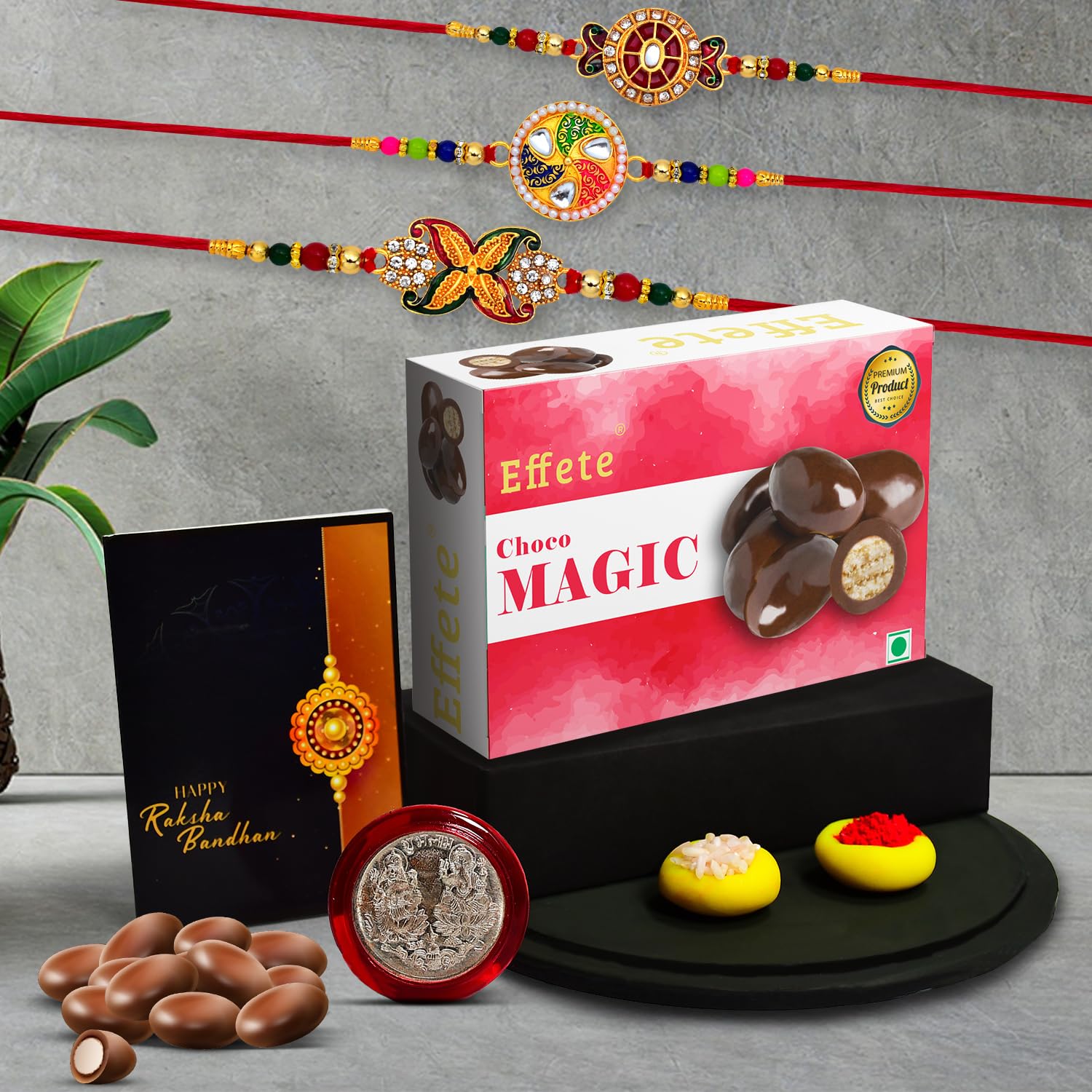 DeoDap Rakhi (K3_532+546+547_CM32) & Chocolate Magic 32gm| Rakhi for brother with gift | Fancy Rakhis for men stylish |rakhi combo for brother | Set of 3 Rakhi | Effete Chocolate| (B0CCDSJMZP) Amazon Price History, Amazon Price Tracker