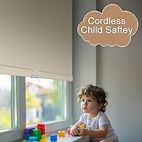 Vista 5 de Sulugood, Persianas enrollables opacas para ventanas, persianas enrollables sin cordones con cenefa de cassette, persianas de ventana de jacquard a