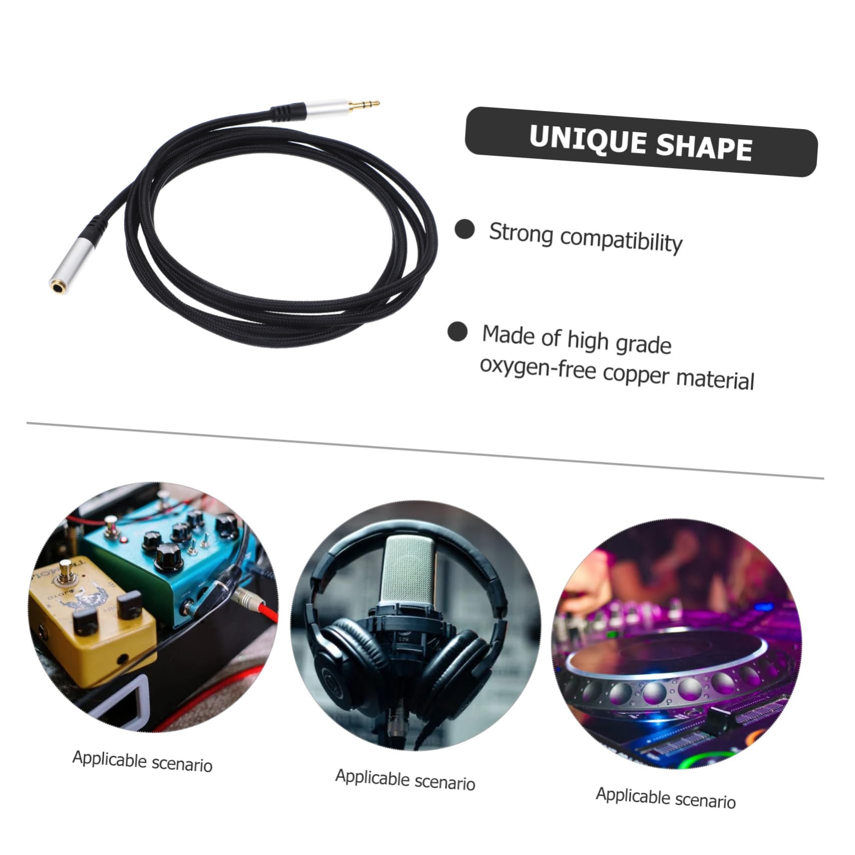 Mikikit 5stücke Audio Verlängerungskabel Male to Female Aux Universelle Audio Verbindung Für Kopfhörer Smartphones Laptops