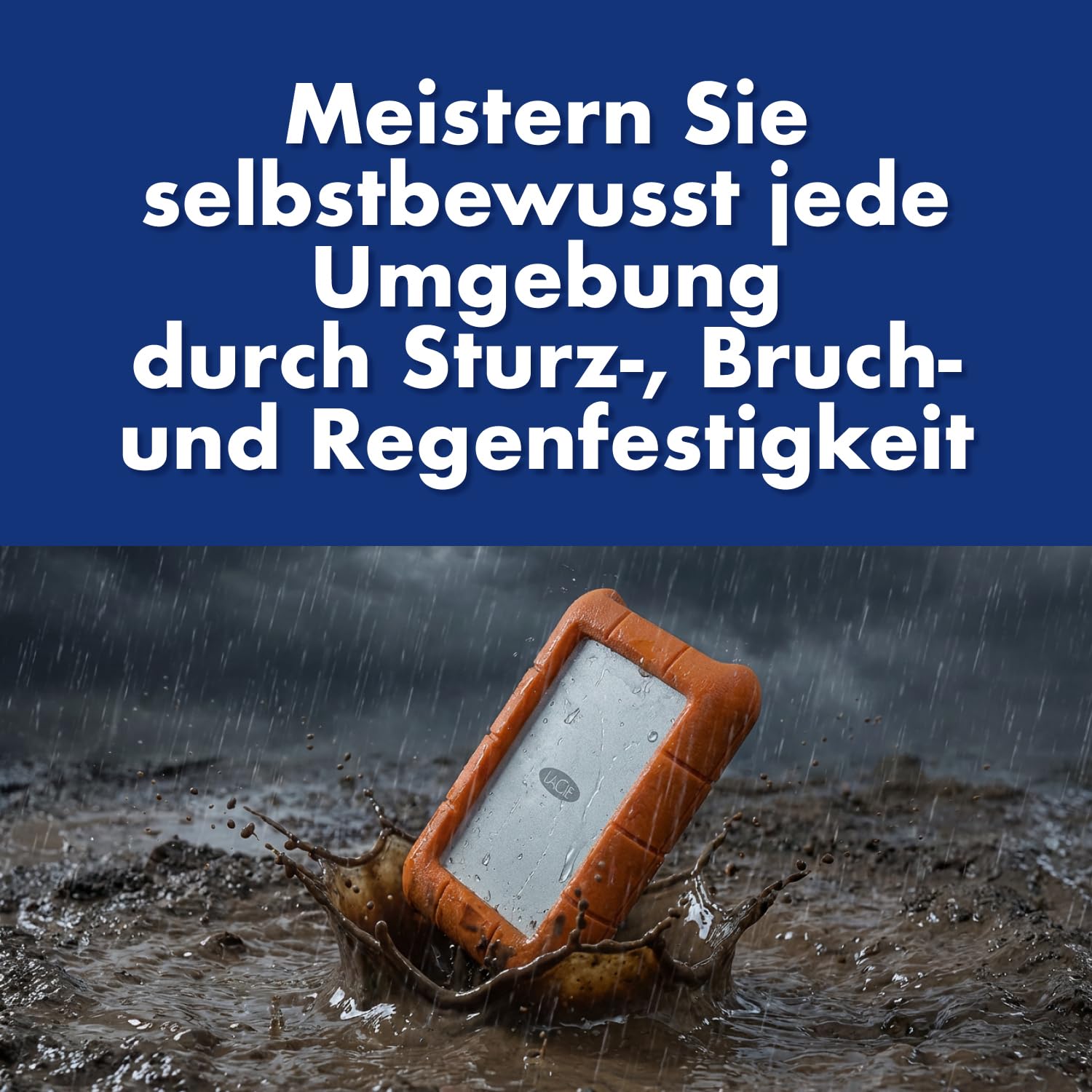 LaCie Rugged 5TB tragbare Externe Festplatte, 2.5 Zoll, PC & Mac, inkl. USB-C w/o USB-A Kabel, . Rescue Service (STFR5000800)