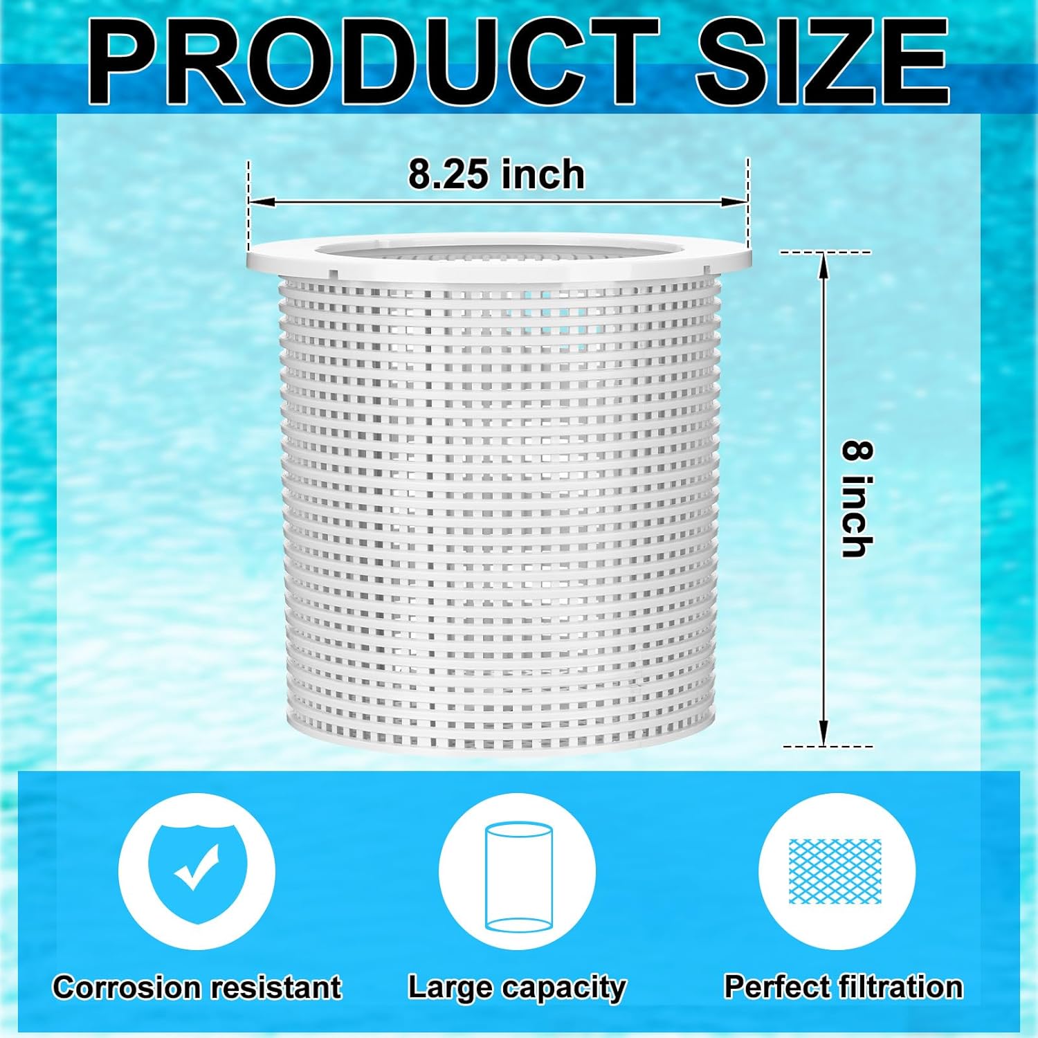 Maxdot R38013A Pool Skimmer Basket, Compatible with Pentair American Admiral Skimmer, for Inground Heavy Duty Pool Basket -Remove Leaves and Debris(White)