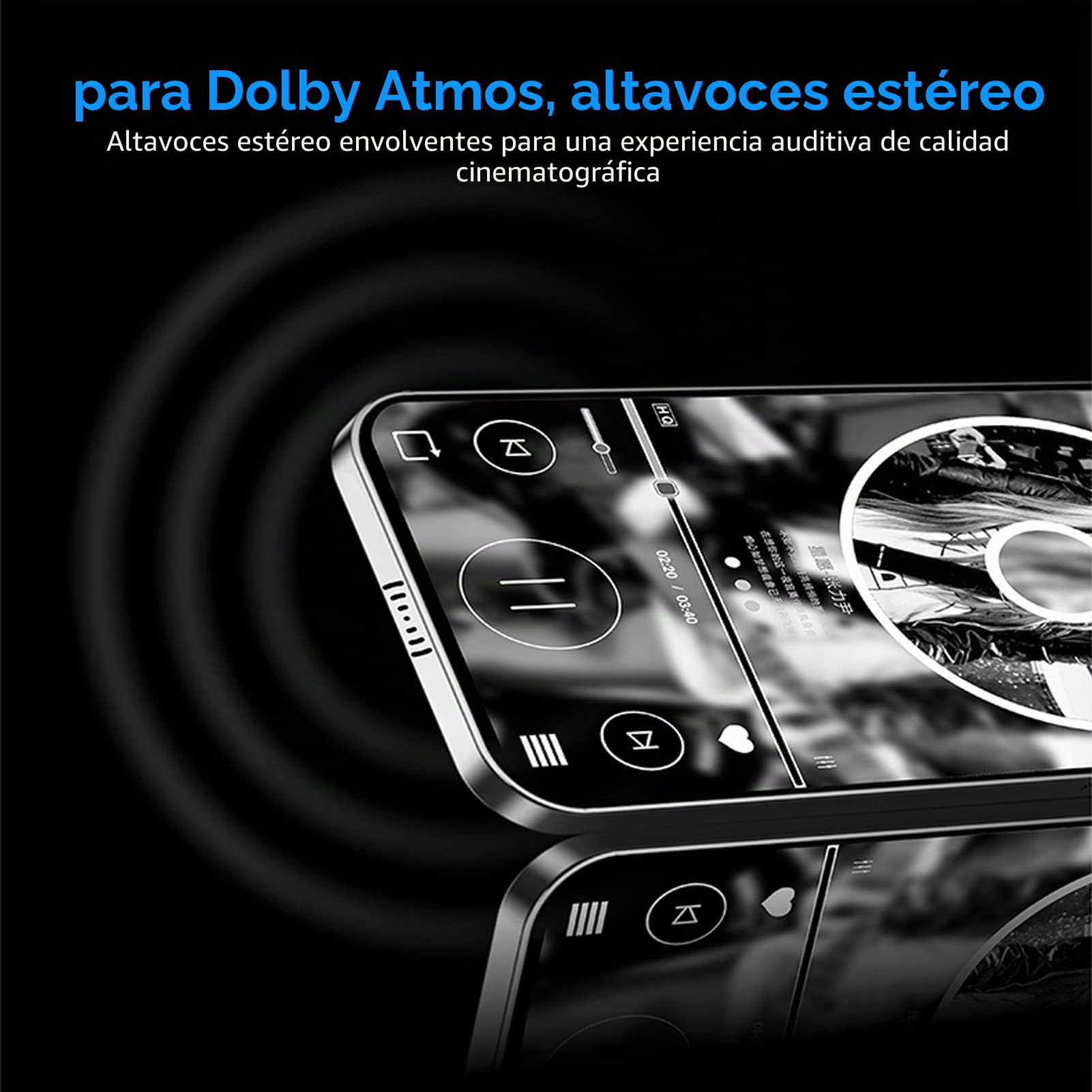 Reproductor de MP4 Inteligente HD de 5,0 Pulgadas, Reproductor de MP4 WiFi Bluetooth Portátil con Pantalla HD Completamente Táctil, Batería de Litio de Gran Capacidad y Chip Octa (128GB)