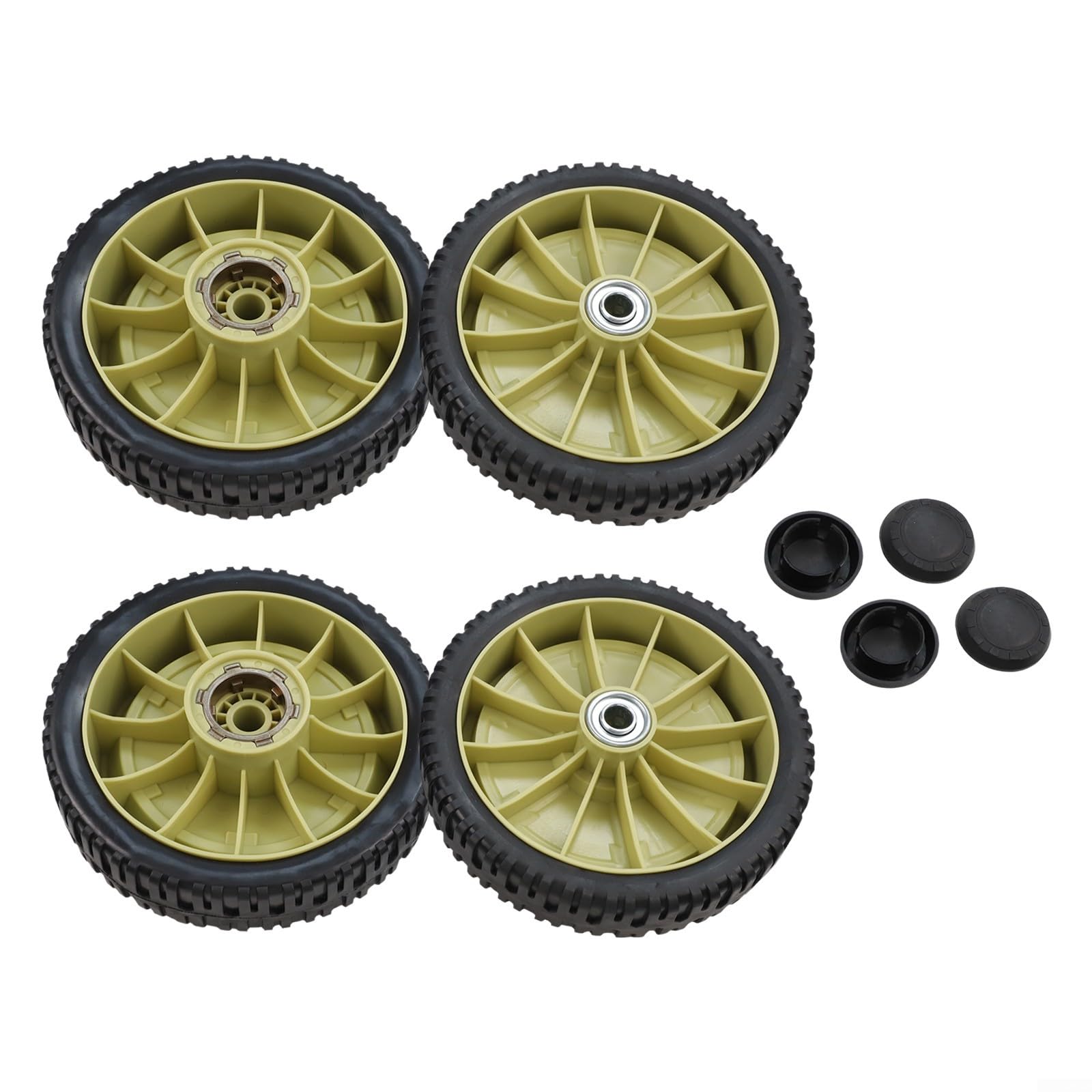 Set di 4 ruote per tosaerba da 200 mm anteriori e posteriori per Honda HR214 HRU214 HRU215, ruote di ricambio in metallo e plastica con boccole dell'asse, serie HRU216D e HRU196 per la cura del
