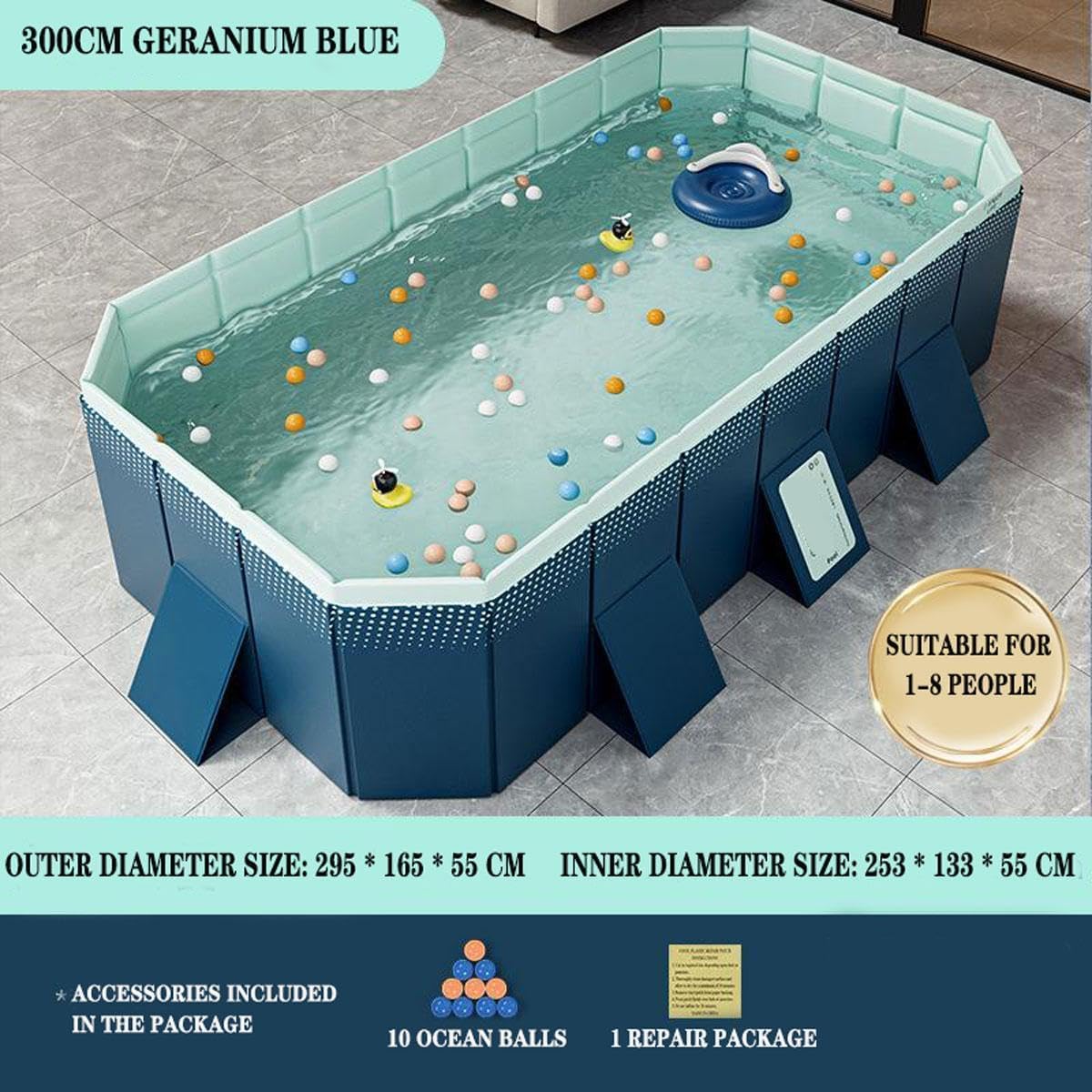 Piscina plegable no inflable, baño plegable portátil para niños y mascotas, diseño resistente a prueba de fugas con asa de transporte para jardín, balcón, camping, uso al aire libre