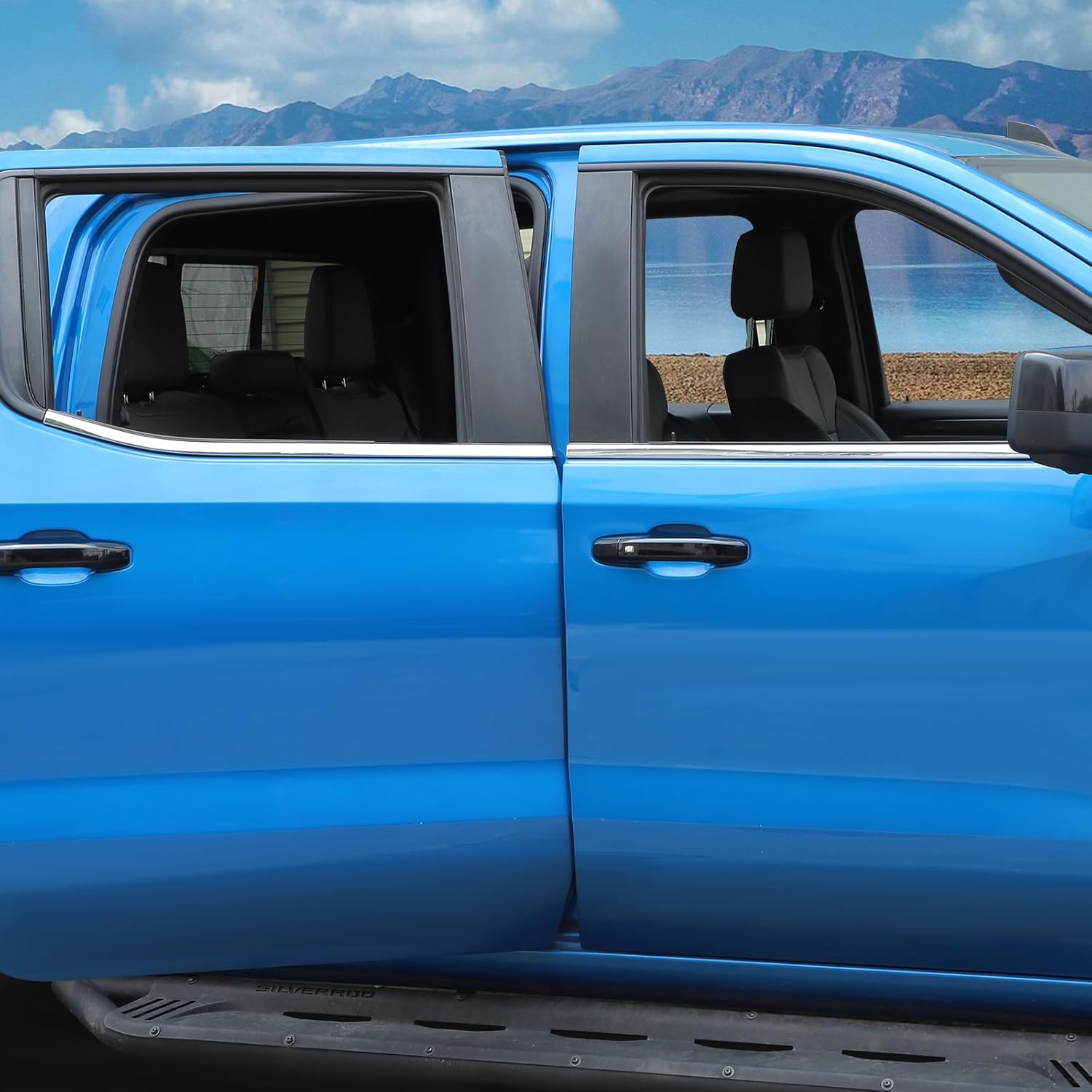 RT-TCZ Window Trim Strip Cover Window Molding Trim Cover Decoration Exterior Accessories for Chevy Silverado 2019-2025,for GMC Sierra 2019-2025 (Chrome)