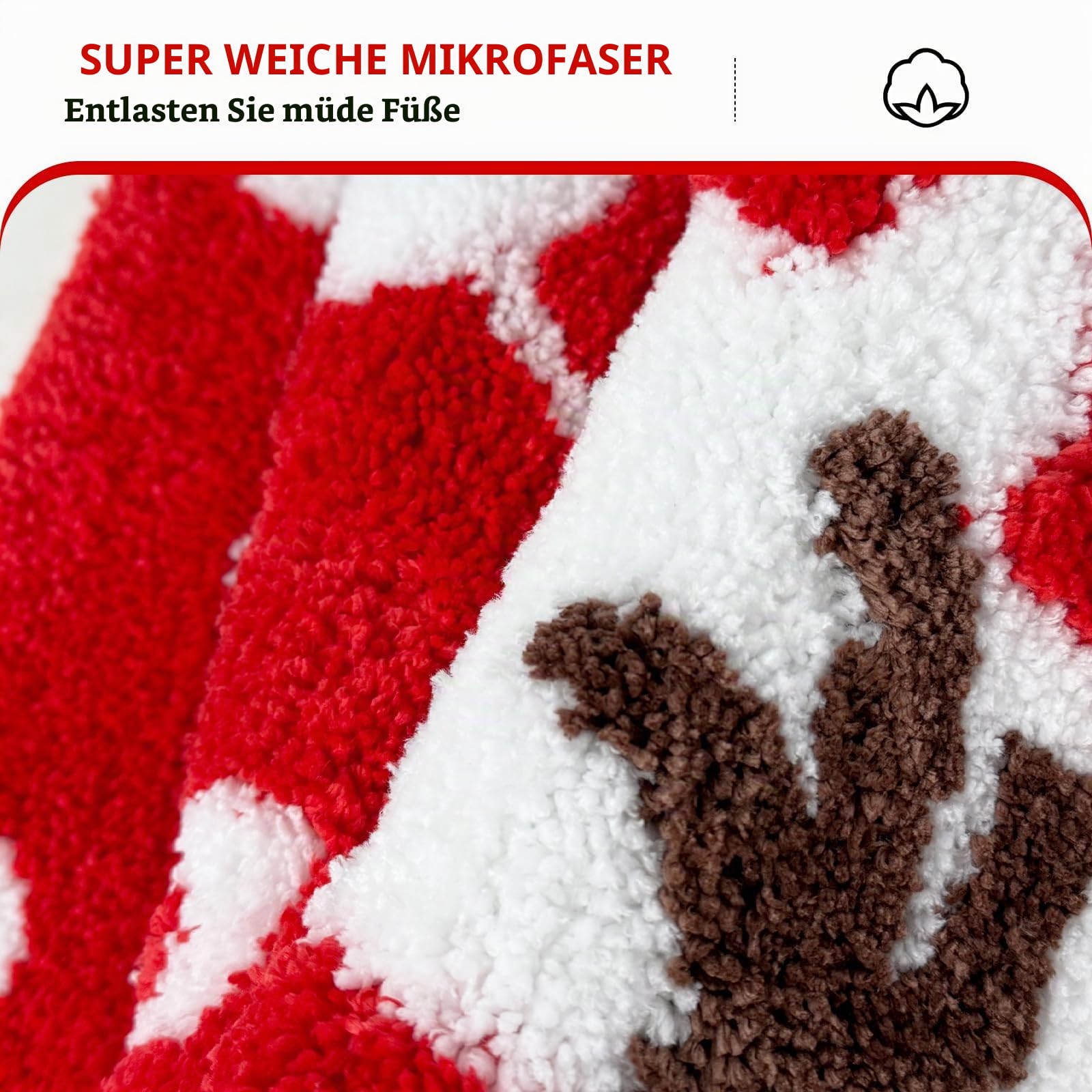 APROPHIC Weihnachten Badezimmer Teppich 50x80 cm, Santa Rutschschutzmatte, Niedliche Hirsch Reinigbar Badematte, Ultrafeine Mikrofaser Wasserabsorbierende Badematte, Geeignet Für Badezimmer, Wäscherei
