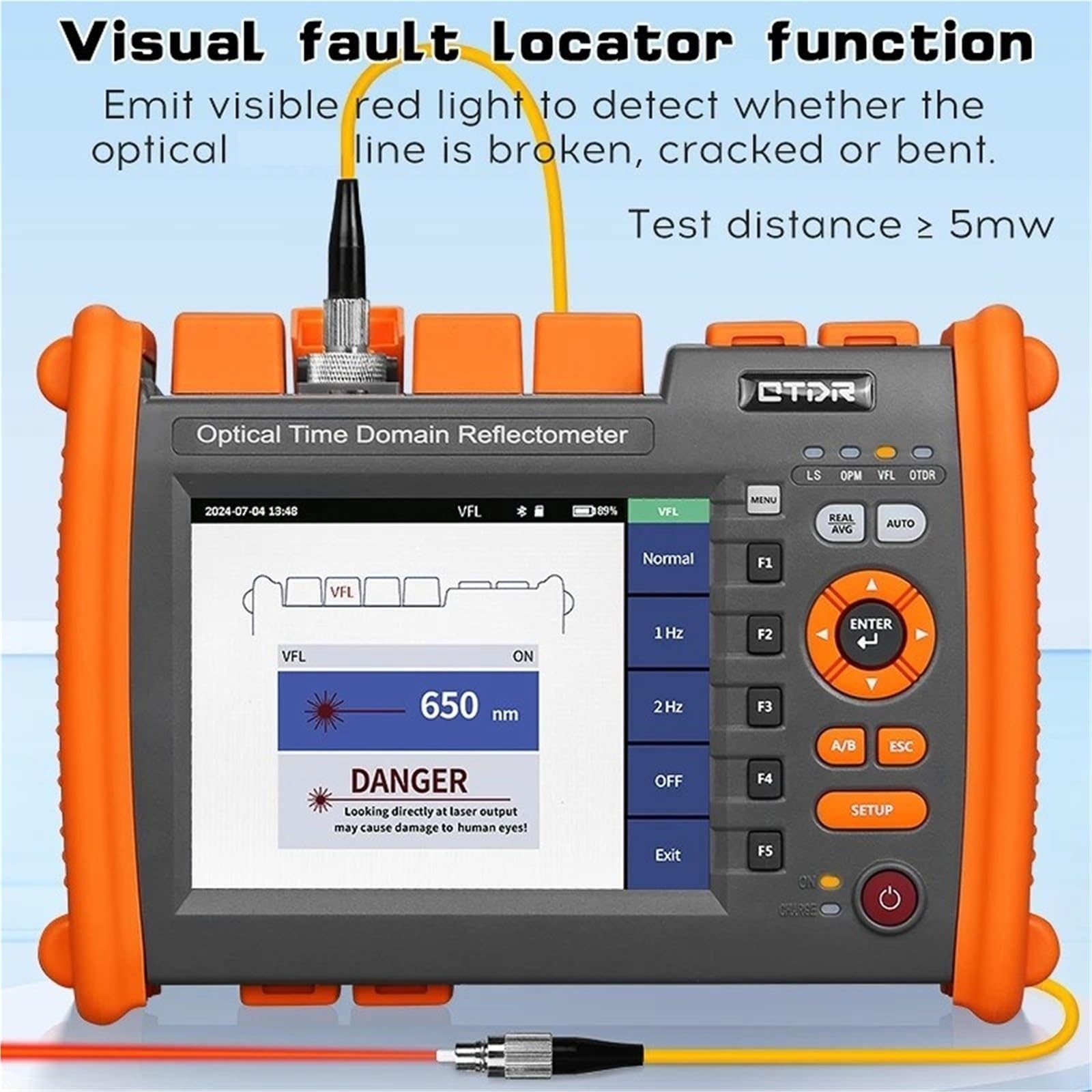 Tester per fibra ottica, Riflettometro ottico nel dominio del tempo 1310/1550nm 32/30dB 120KM Distanza Fibra ottica OTDR