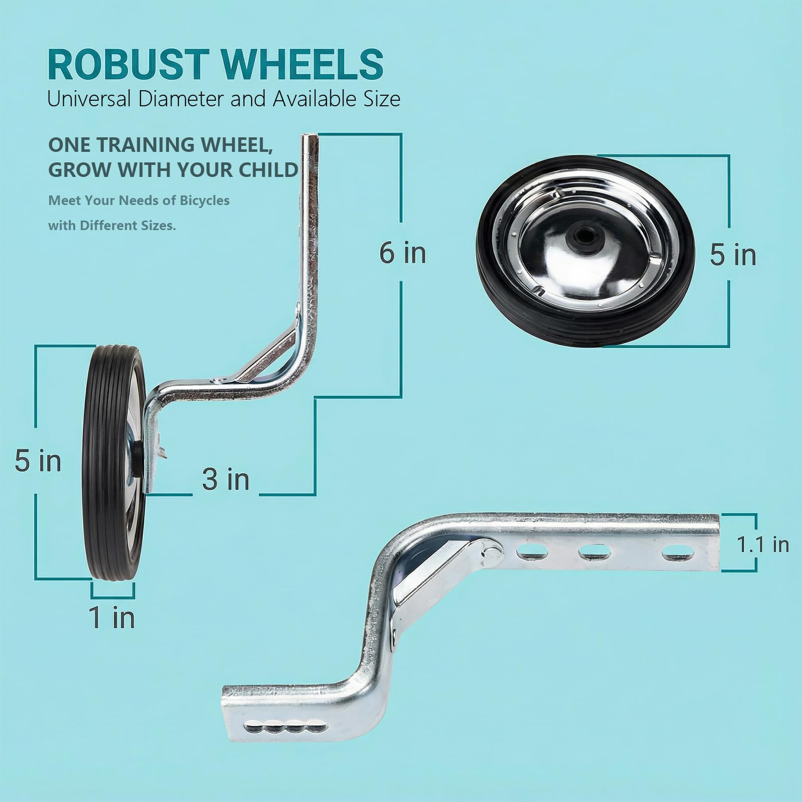 Roues D'apprentissage Vélo - Paire Stabilisateurs Robustes Avec Kit Montage - Neuf