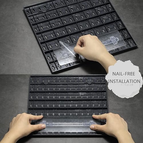 Miniatura 6 de Kit combinado de tablero de clavijas, juego de almacenamiento montado en la pared con 8 tableros de clavijas y 28 accesorios para colgar,