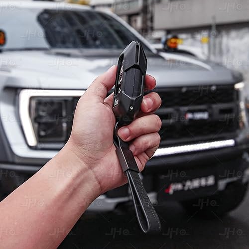 Miniatura 9 de JHO 1 funda protectora para llave de automóvil, aleación de aluminio y magnesio, compatible con Ford F150 Raptor 2021 2022 2023, accesorios de