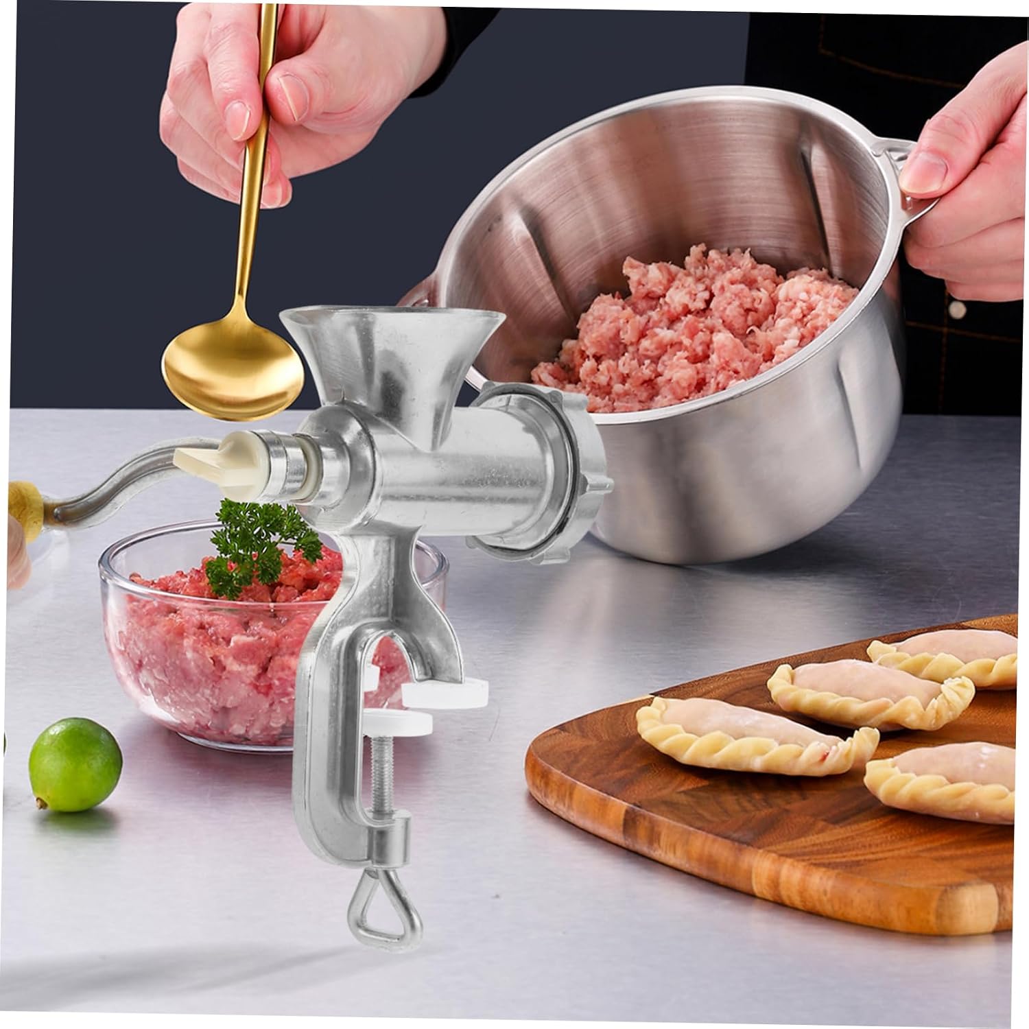 Commercial Meat Grinder Manual Mincer Mincing Machine Sausage Stuffer Tool
