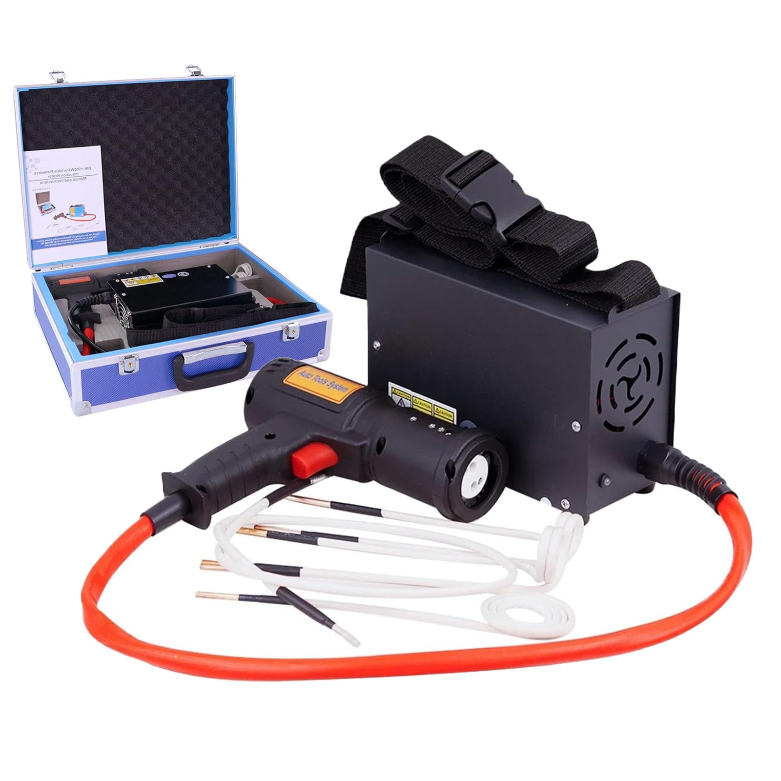 XYFGODEM Magnetic Induction Heater Kit 1500W, High Temperature Heating Device, Rusty Flameless Screw Bolt Removal Tool, Opener, Blue
