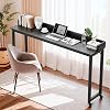 Clevich Overbed Table with Wheels, QueenFull Size Mobile Computer Desk, Overbed Laptop Table, Over Bed Table with Heavy Duty Metal Leg, 16 D x 71 W x 41 H Black