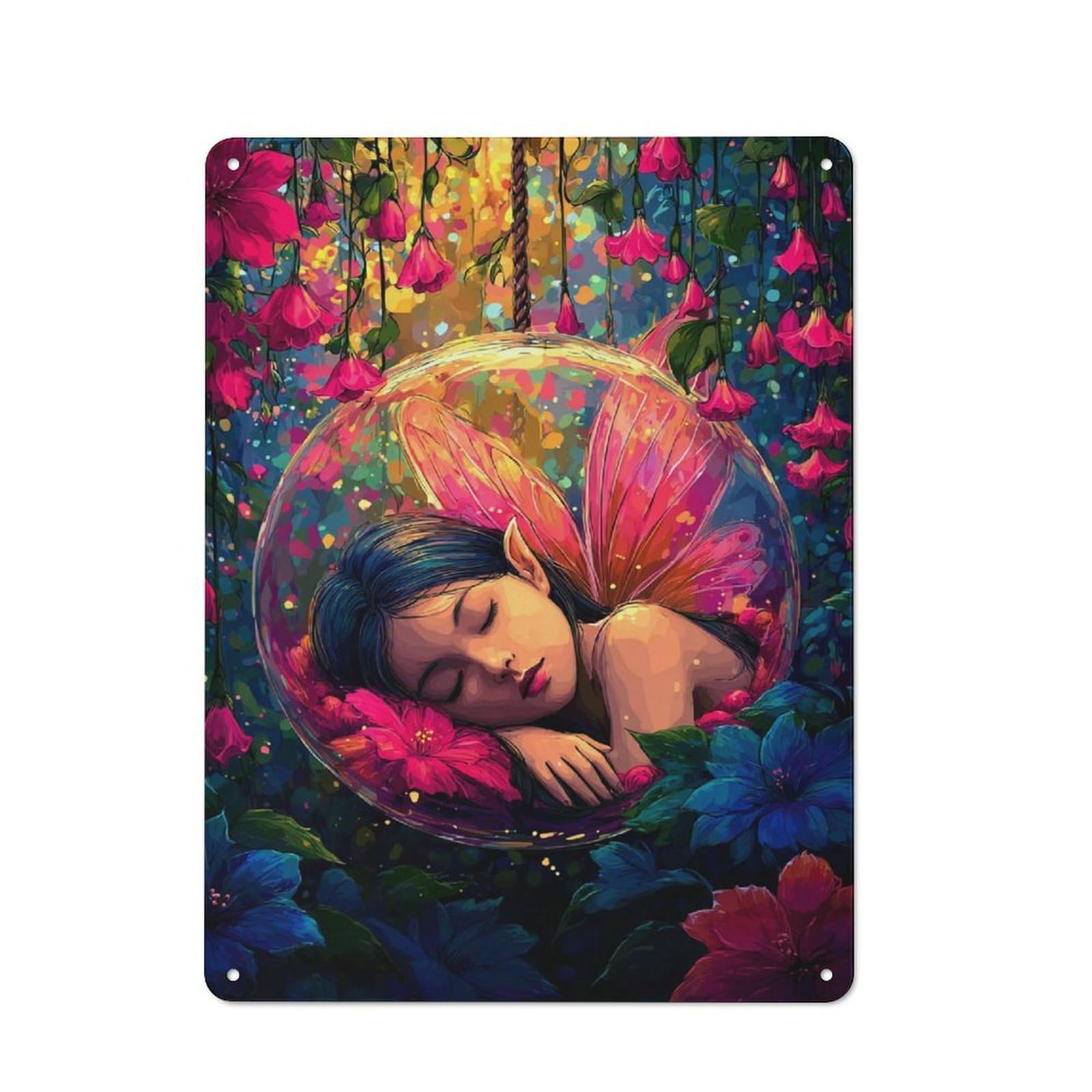 Junmoney Enchanted Fairy Dreamscape -2 Retro Printed Metal Sign 40X30cm For Kitchen Or Home Bar, For Garage, Workshop And Man Cave Decoration