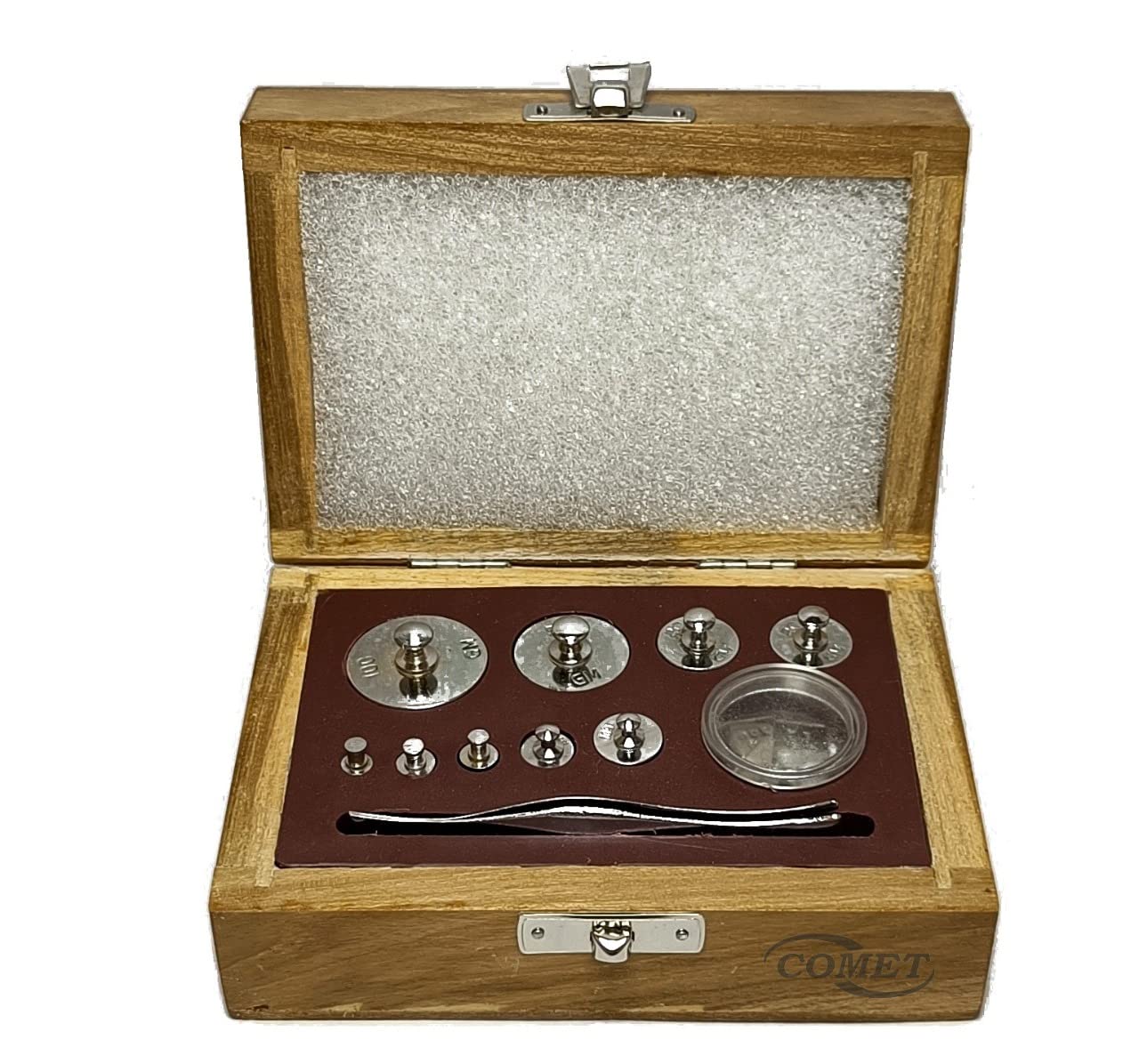 Analytical Weight Box (1mg to 100g) – Brass Chrome Plated Precision Calibration Weights – Manually Calibrated Weight Set for Physics & Laboratory Experiments