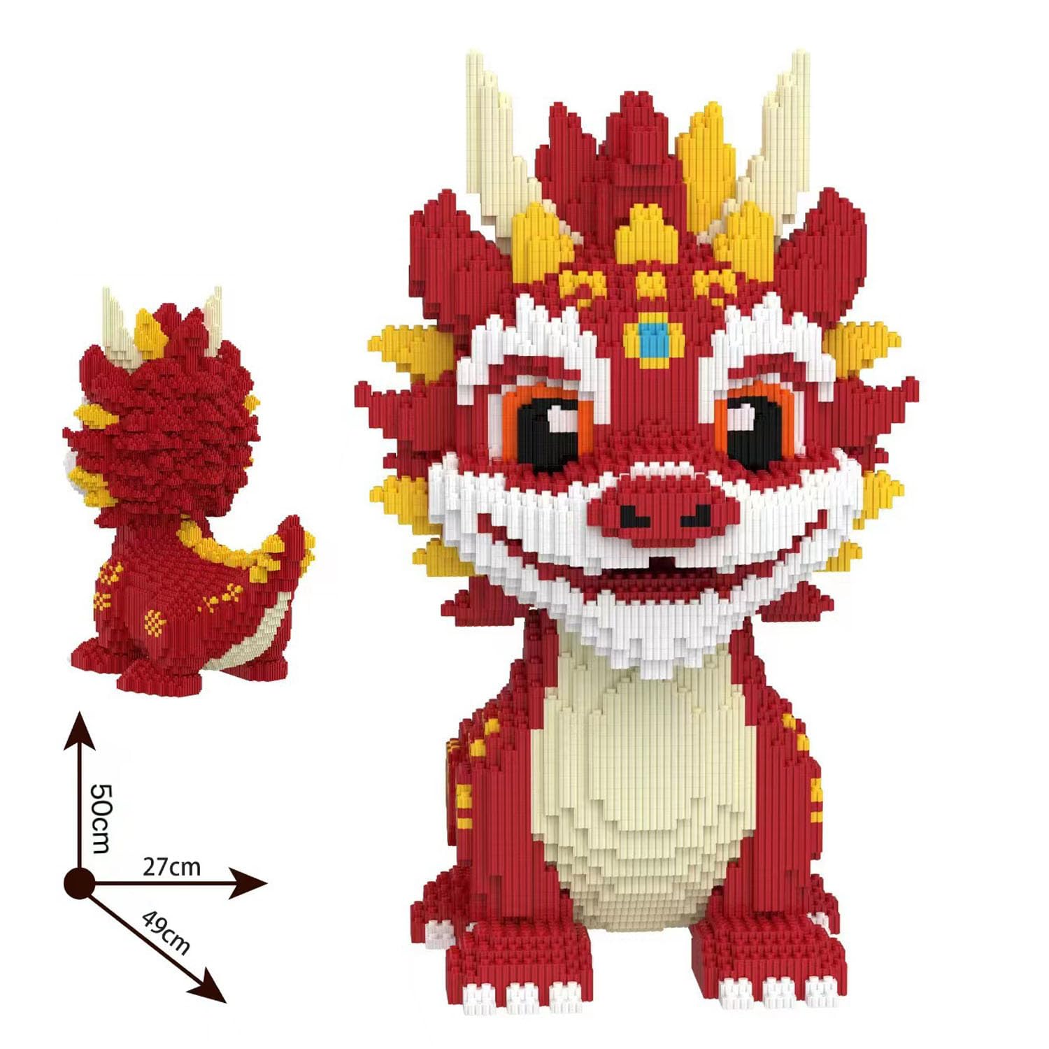 Minxtech Mikro Bausteine Sets, 11322+ Teile Roter Drache Klemmbausteine Modell Bausatz, DIY Mini Modular Bausteine Architektur Modellbausatz, Geschenk für Teenager und Erwachsene