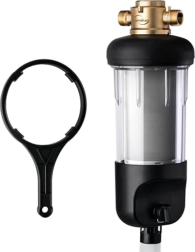 Miniatura 1 de iSpring WSP500J - Filtro de agua de sedimento giratorio reutilizable para toda la casa tamaño jumbo mejorado gran capacidad filtración de prefiltro