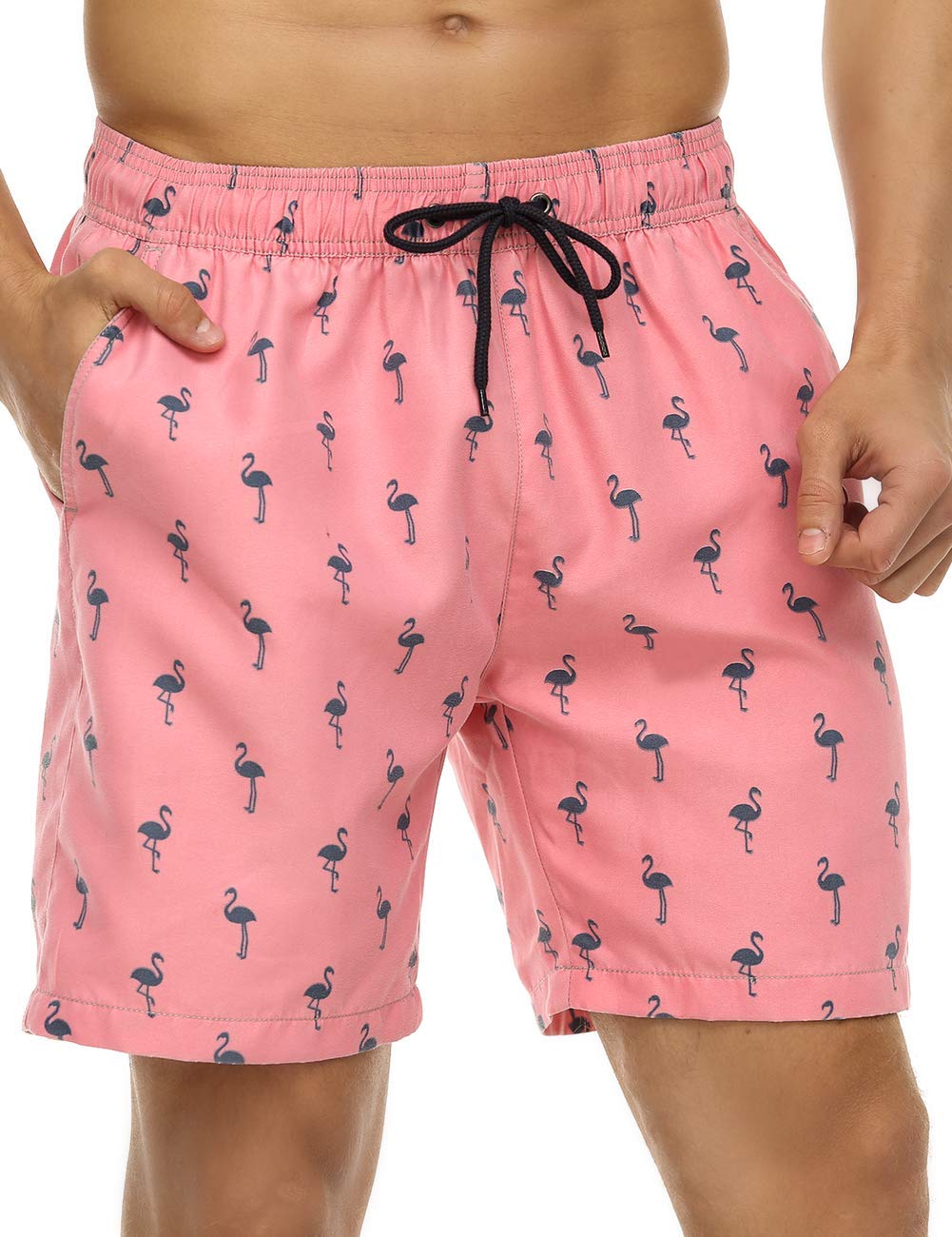 NonweMen's Swim Board Shorts Retro Washed Quick Dry Lightweight Beach Shorts