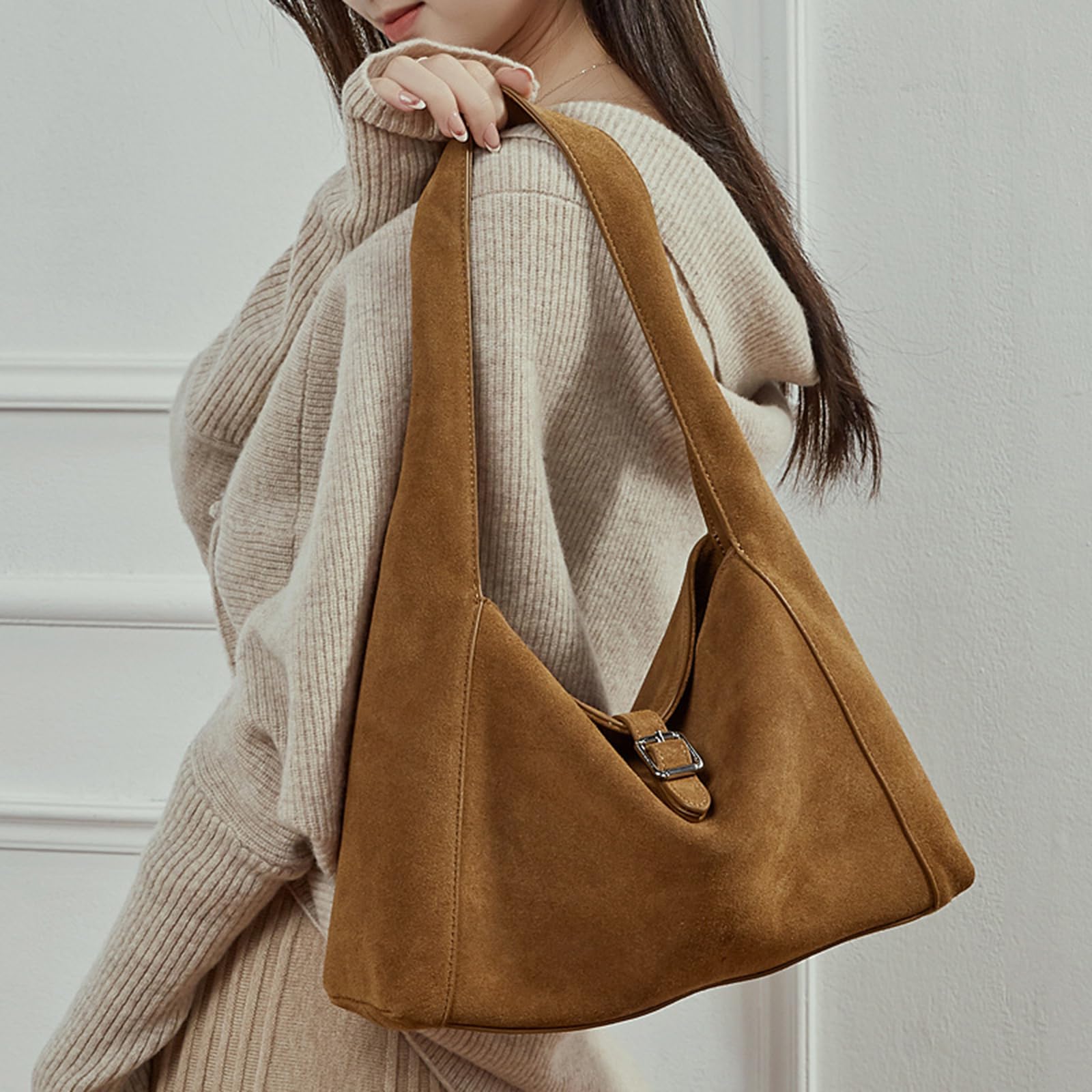 Bolso de piel sintética de inspiración retro para las axilas, bolso de hombro multiusos para mujer, casual, uso diario, bolso de mano de piel sintética