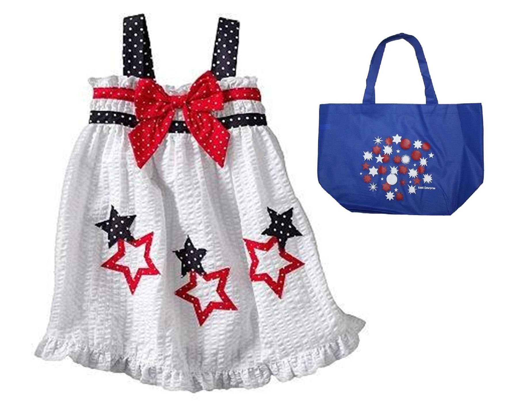 Sophie Rose Baby Girls' Stars & Dots Sun Dress & Tote - 2 Piece Gift Set (24 Months)