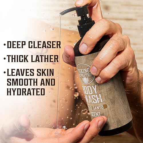 Miniatura 3 de Viking Revolution Palo Santo Gel de Ducha Corporal para Hombres - Gel de Ducha Corporal Hidratante para Hombres con Vitamina E y Aloe Vera - Gel de