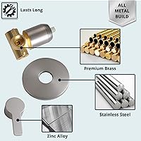 Vista 3 de Manija de válvula de ducha, kit de llave mezcladora de ducha de baño, válvulas de control de ducha de montaje en pared, válvulas rugosas de tina