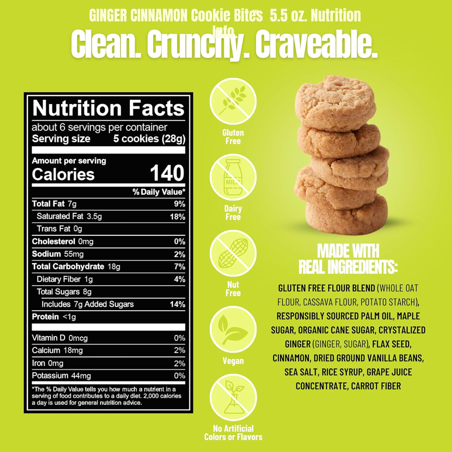 Every Body Eat Ginger Cinnamon Cookie Bites, 5.5 OZ