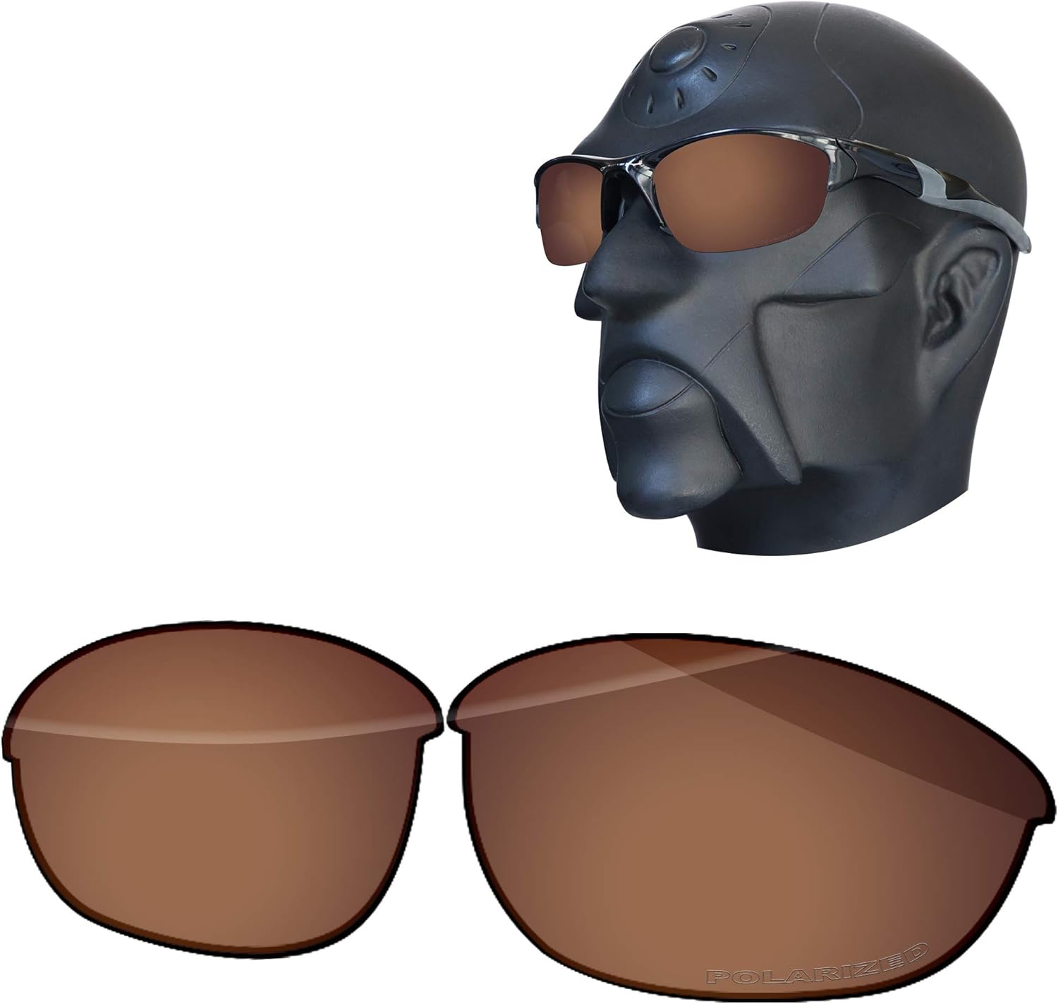 Ensky Replacement Lenses for Oakley Half Jacket 2.0 OO9144 62mm Sunglasses - Saddle Brown