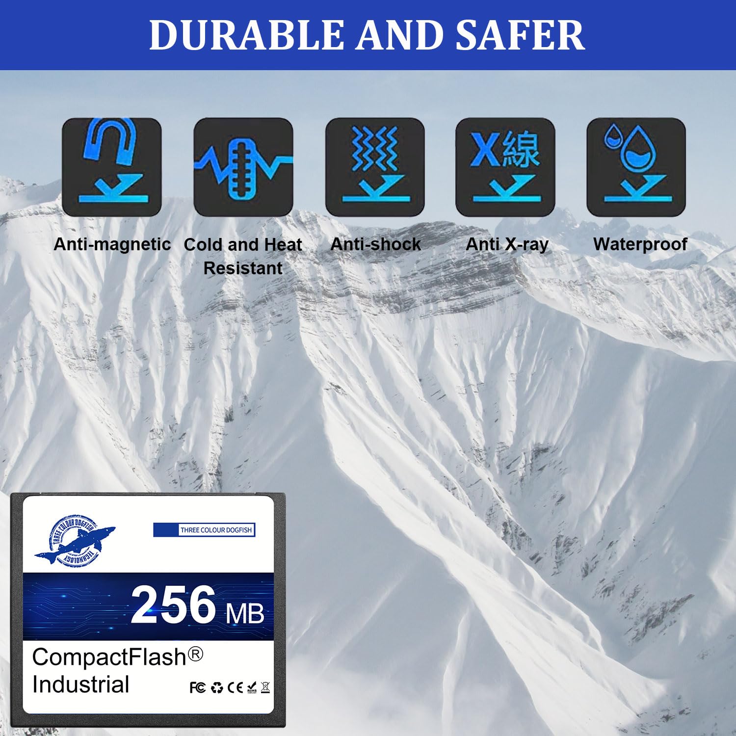 Dogfish Tarjeta de Memoria CompactFlash 256MB 5PACK, Industrial CF Memory Card, para Cámaras Antiguas DSLR y Equipos Industriales
