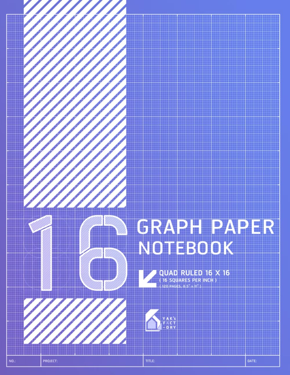 Graph Paper Notebook Quad Ruled 16x16 (16 Squares/Inch): Modern Grid Graph Paper Notebook for Multiplication, Designer Interior Fashion Design & Arts, Gradient Cover (Plum Plate)