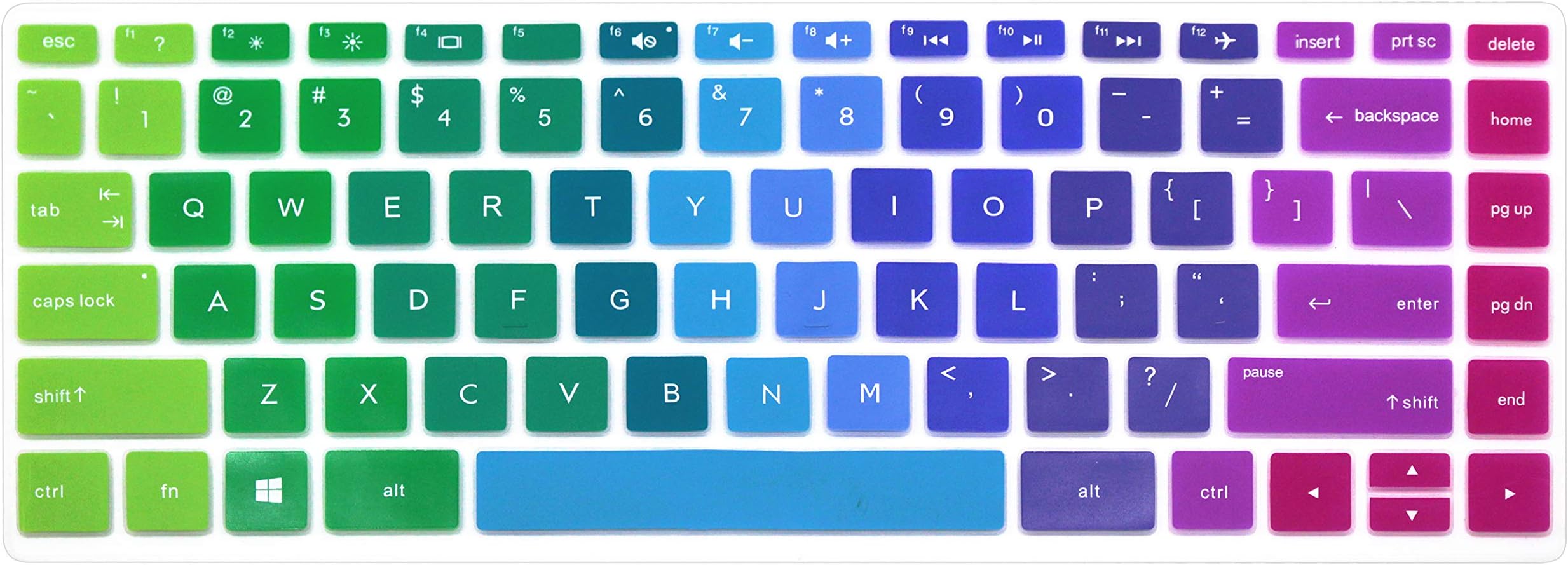 Silicone Keyboard Cover Skin Compatible for HP Pavilion X360 14M-BA Series 14M-BA011DX 14M-BA013DX 14M-BA015DX 14M-BA114DX, HP 14M-BW Series 14-BW006NR 14-BW010NR 14-BW065NR, HP 14-BF050WM (Rainbow)