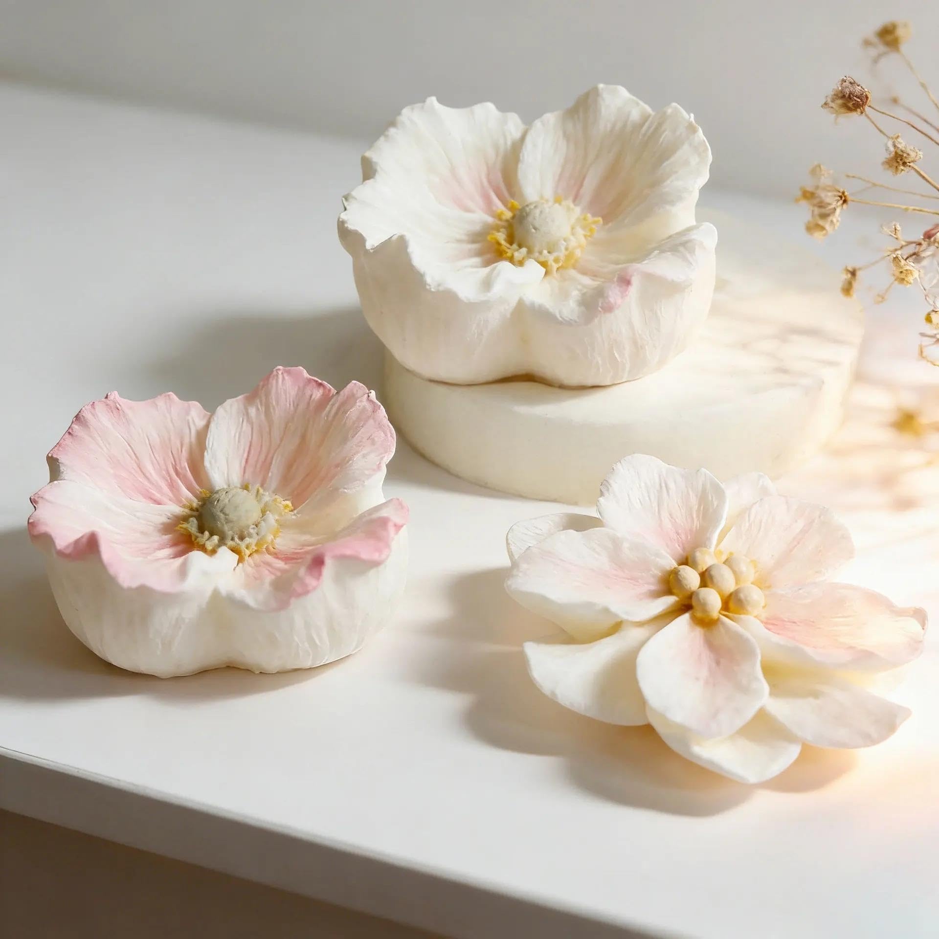 Moldes Para Velas 2 piezas molde de silicona floral hecho a mano