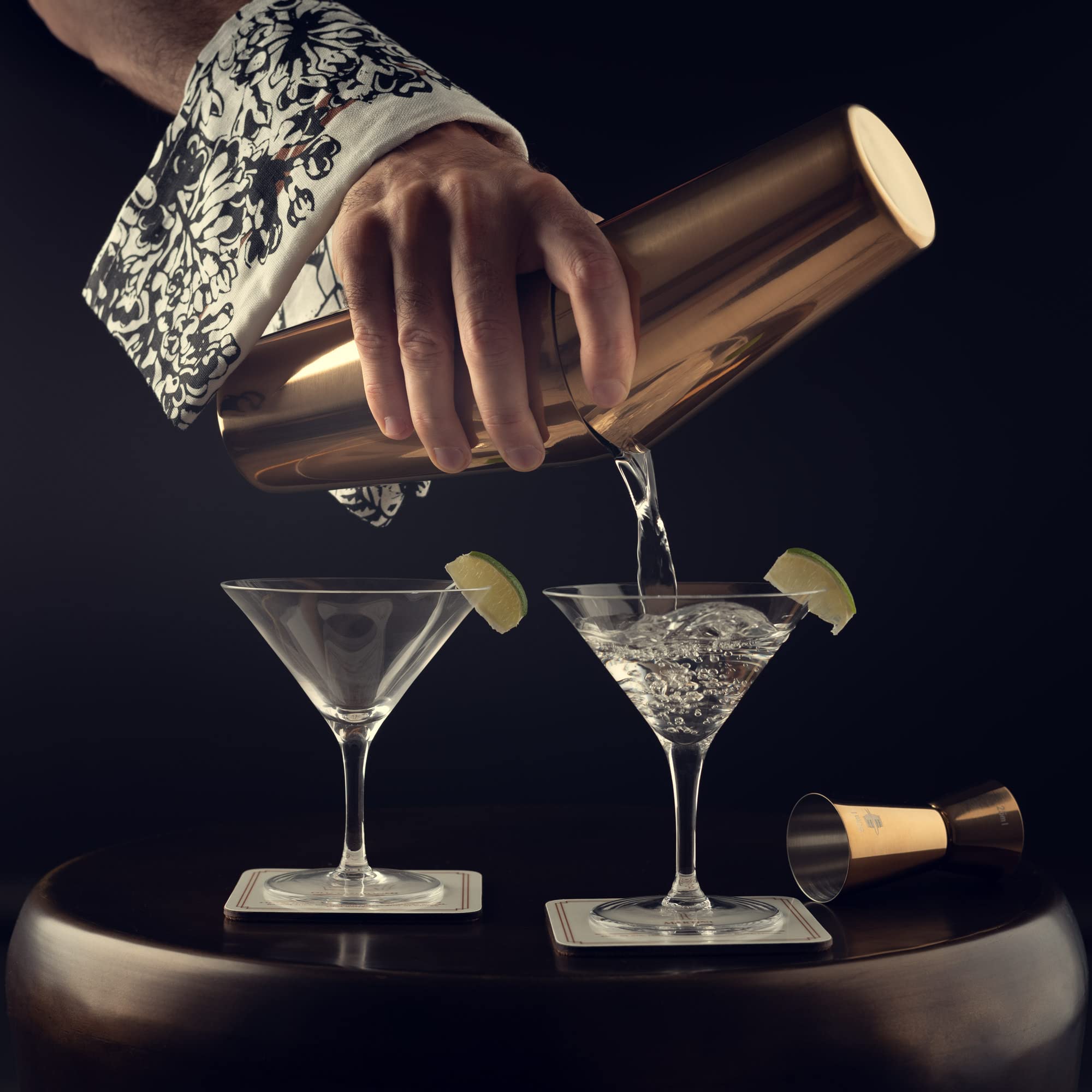 Kit Cocktail Belgravia avec Shaker Cocktail Couleur Cuivre en INOX de Style Boston | Cocktail Shaker Kit, Kit Barman, Cocktail Kit Complet | dans Une Boîte Cadeau Luxueuse