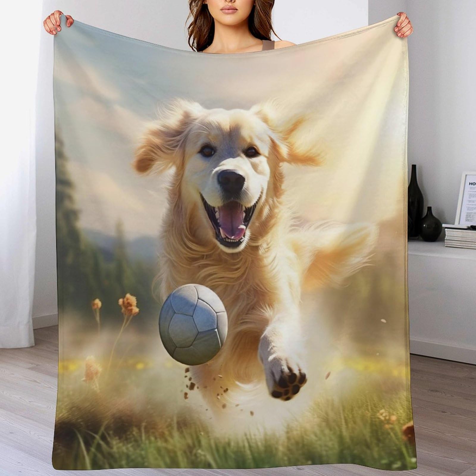 Couverture motif chien impression 3D idée cadeau plaid lit et canapé