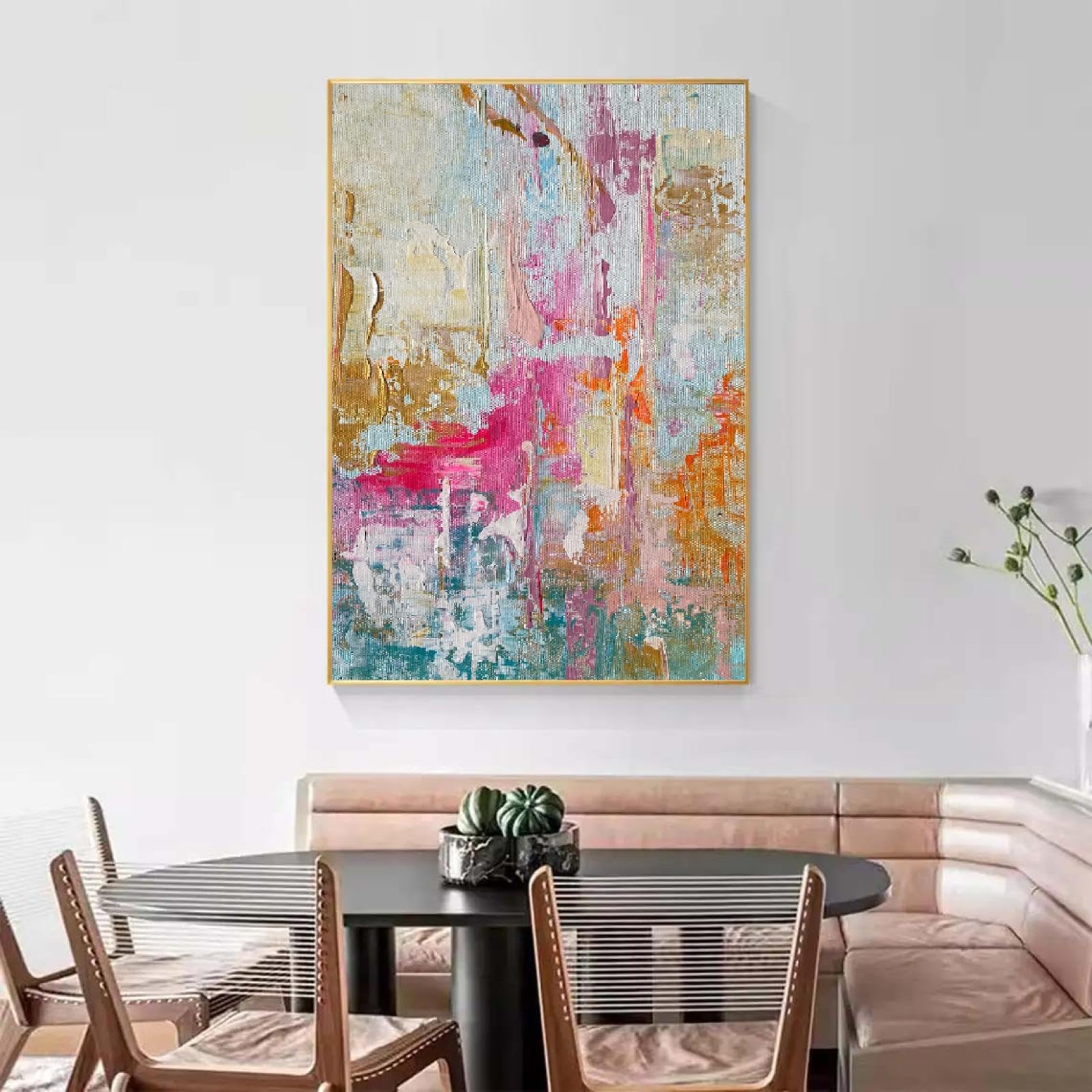 Leinwandbild Bunt Modern Kunstdruck 200x100 cm Küchebilder Abstrakt Panorama Bilder XXL Canvas Leinwand Bilder Groß Wandbilder Kunstdruck Wanddeko Bild auf Leinwand Ungerahmt