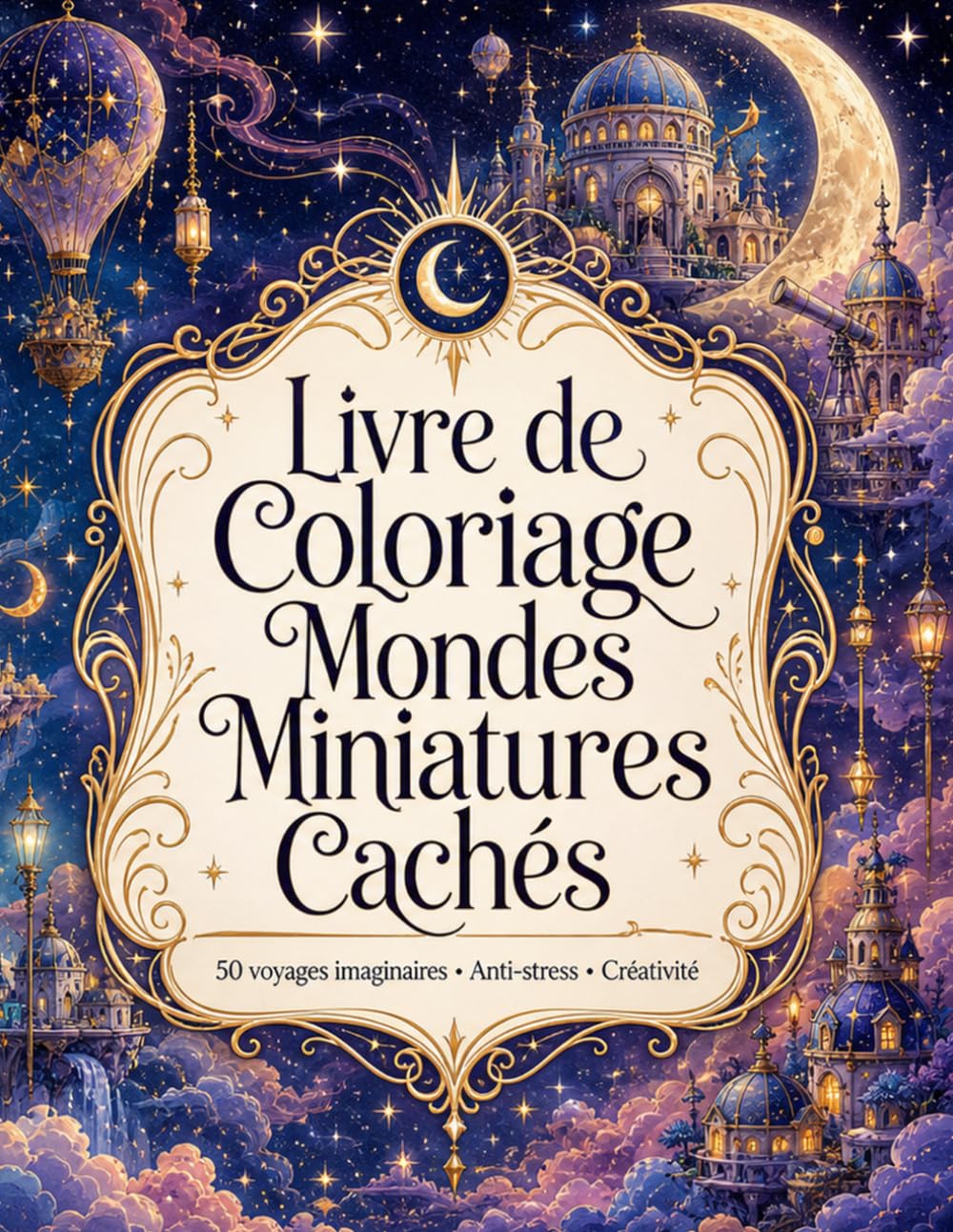 Livre de Coloriage Mondes Miniatures Cachés: Voyage créatif anti-stress parmi cités invisibles et jardins merveilleux