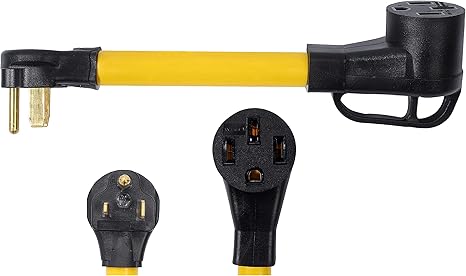 Fiche Mâle NEMA 14-50P Angle Droit 50A 125/250V - Pour Séchoir, RV, Usage Intensif, ABS