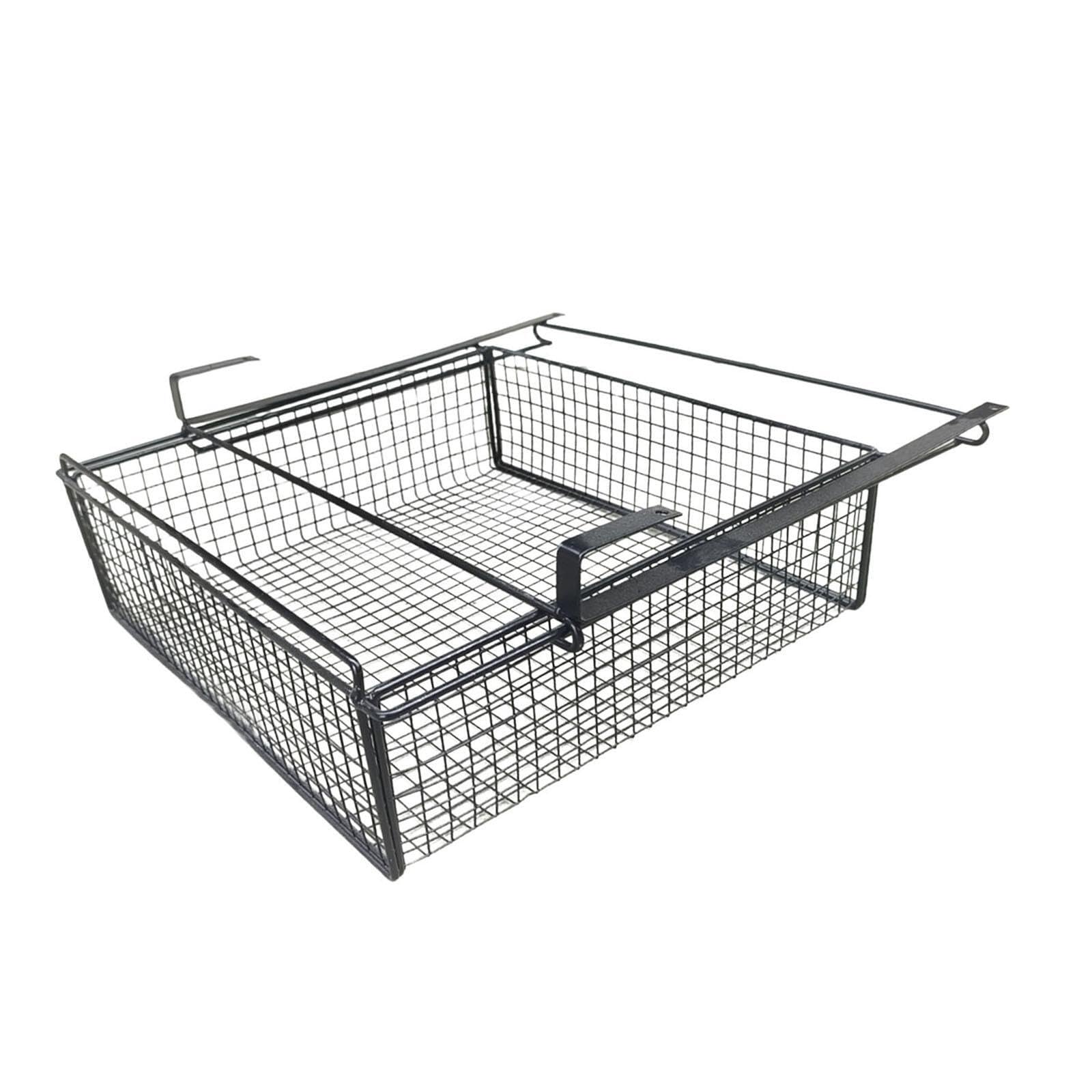 Ktuxzci Black Smooth Iron Basket Bin Efficient Closet Storage With Sliding Under Shelf Organizer For Home Sliding Under Shelf Storage Organizer For Closet Shoes L