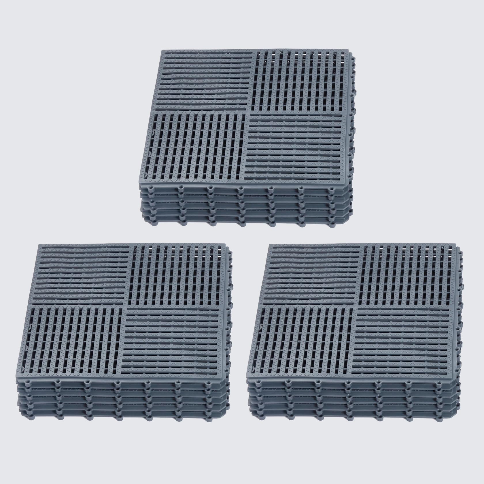9 Pack Modular Interlocking Tiles Double Non-Slip 12"x12" Dark Gray — Amazon image 13