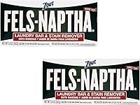 Fels-Naptha Laundry Soap Bar & Stain Remover - Heavy-Duty Pack of 2 for Grease, Oil, Perspiration Stains & Poison Ivy