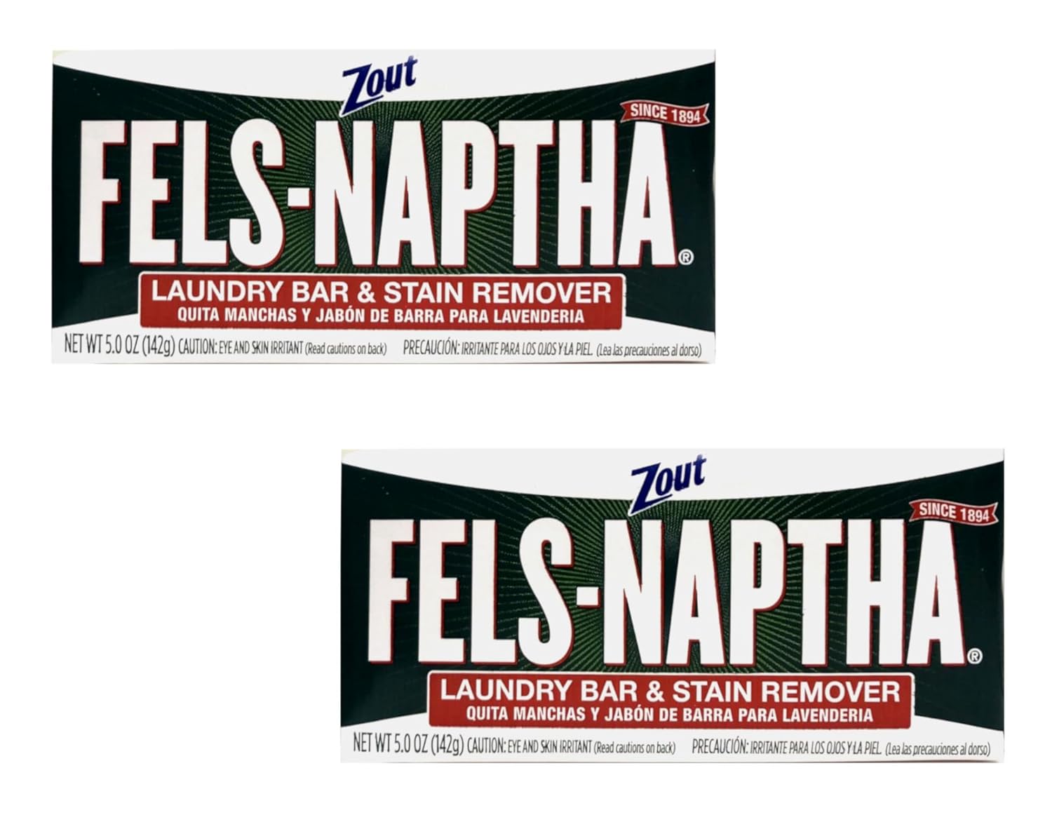 Fels Naptha Laundry Soap Bar Stain Remover - Pack of 2 by Fels Naptha