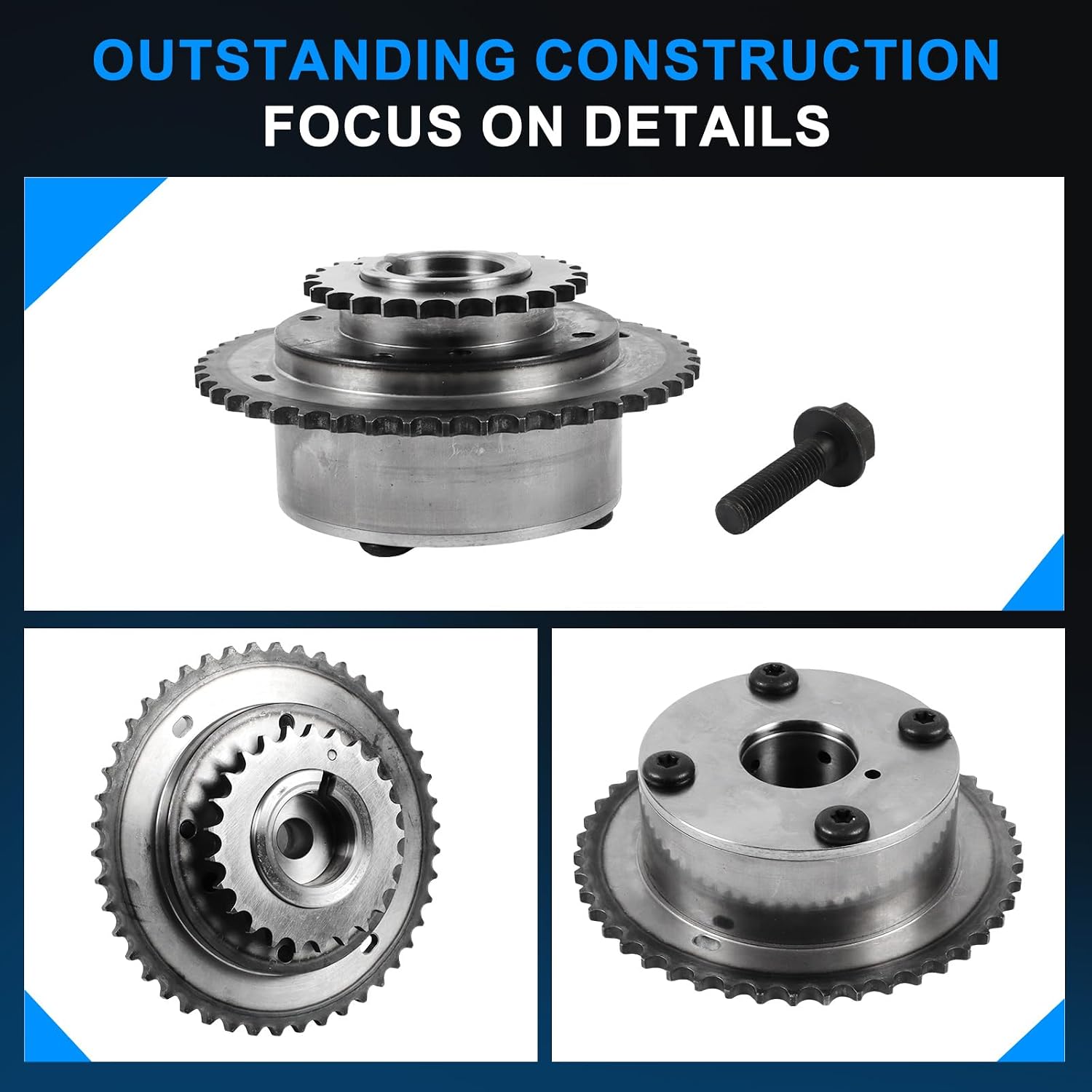 7T4Z-6A257-B 917-261 Intake Right Engine Variable Timing Sprocket Cam Camshaft Phaser Gear Camshaft for 2007-2010 Ford Taurus Edge Flex for Mercury Sable for Lincoln MKS MKT MKX MKZ 3.5L 3.7L