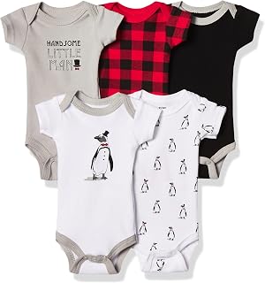 Hudson Baby baby boys Cotton Preemie Bodysuits Bodysuit, Penguin Short-sleeve, Preemie US