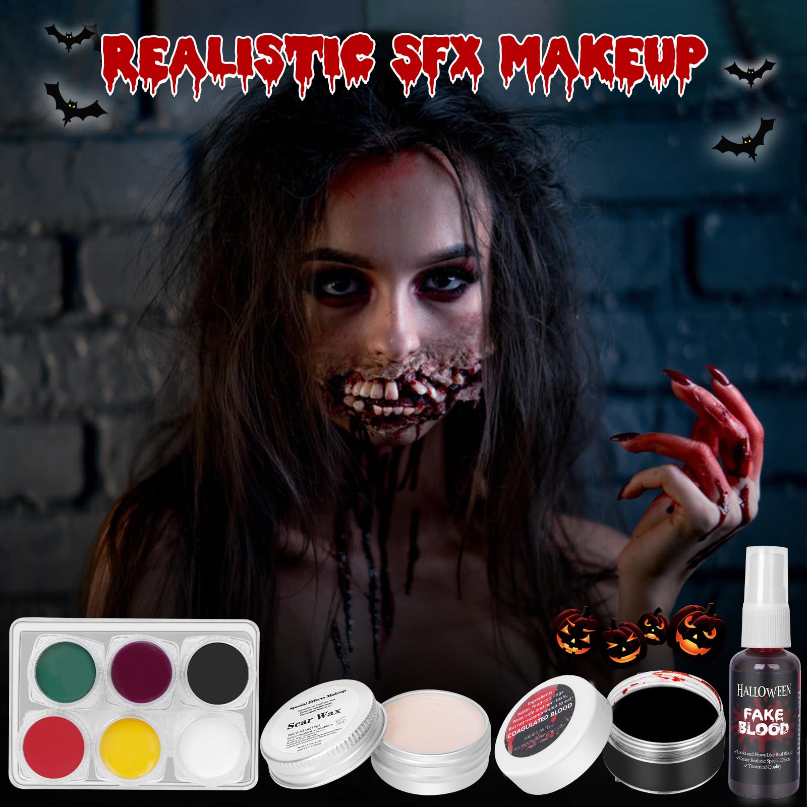 Cera Para Cicatrices De Halloween – 50g Con Espátula, Pasta De Modelar Para Maquillaje De Heridas Y Efectos Especiales